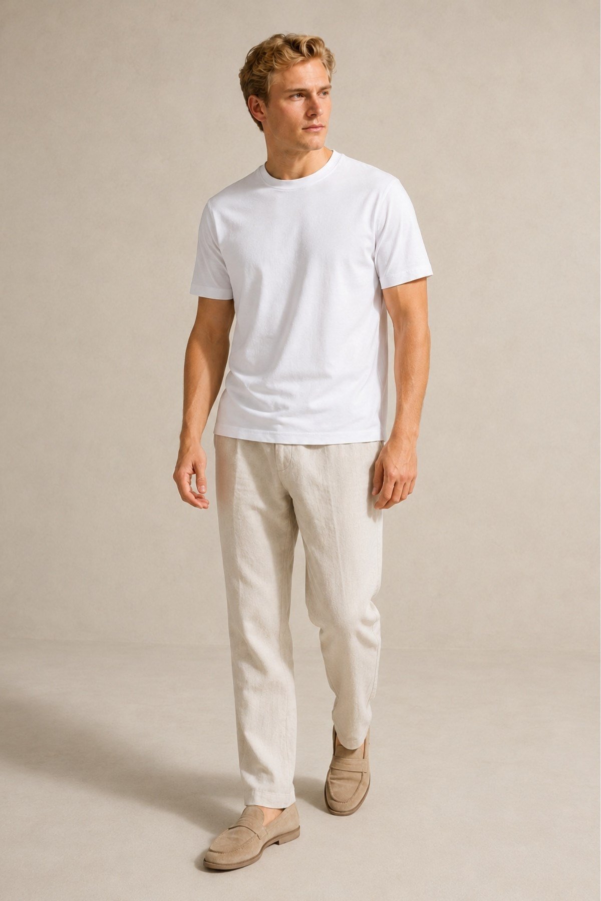 Ekru Pure Cotton T-Shirt