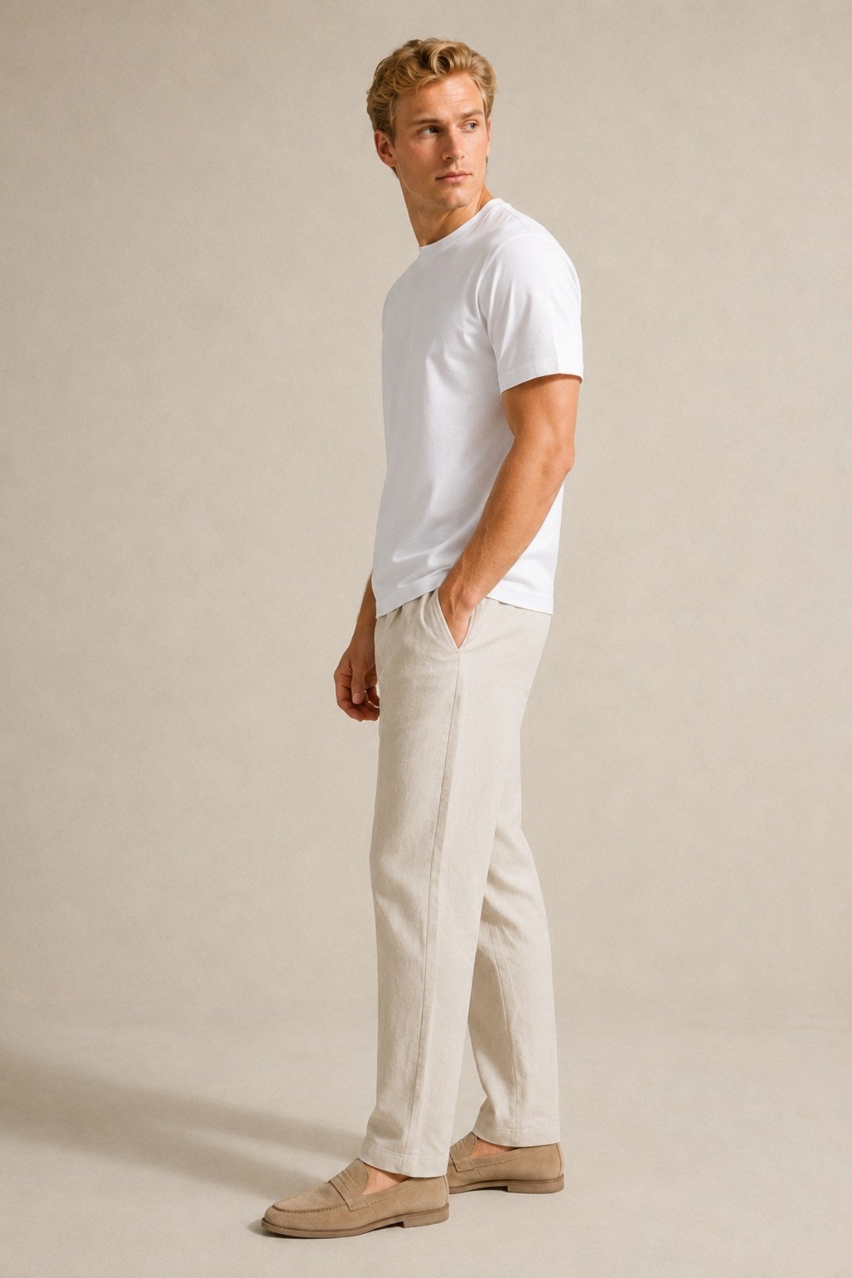 Ekru Pure Cotton T-Shirt