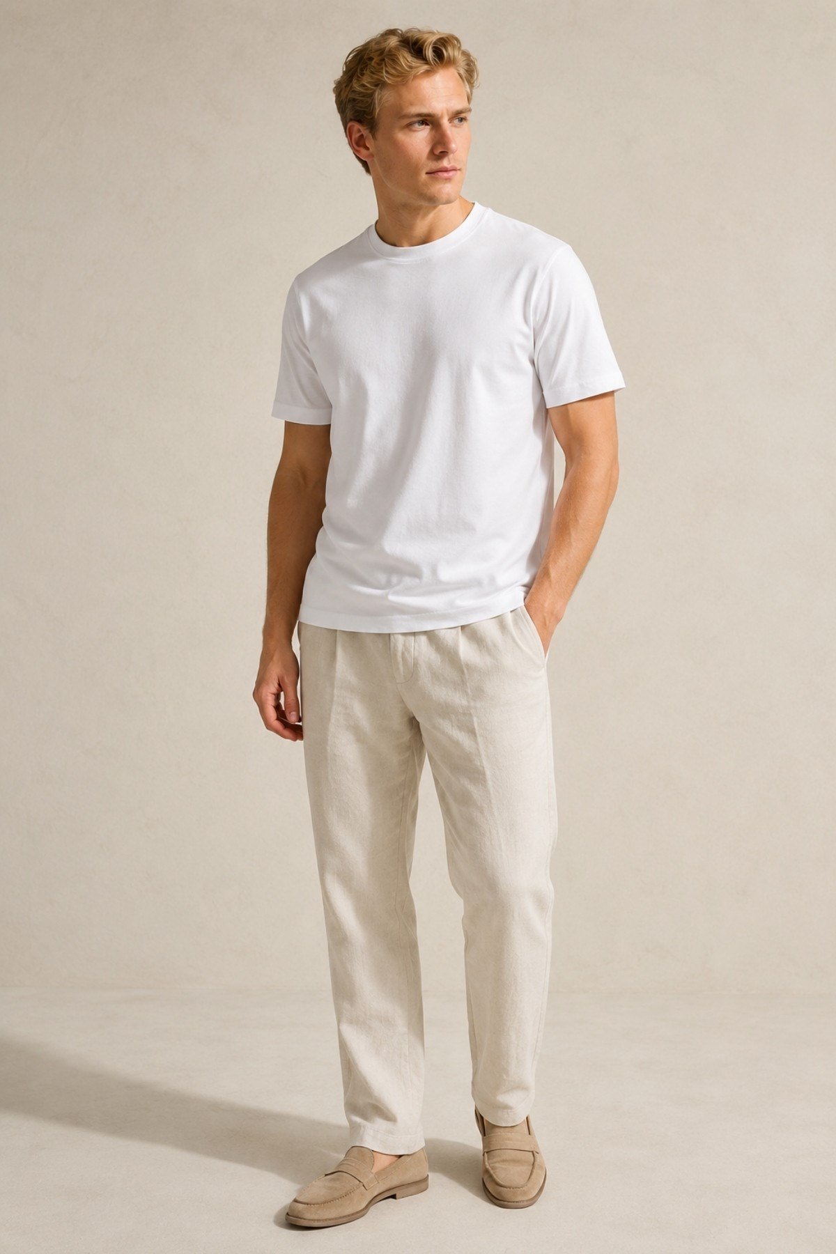 Ekru Pure Cotton T-Shirt