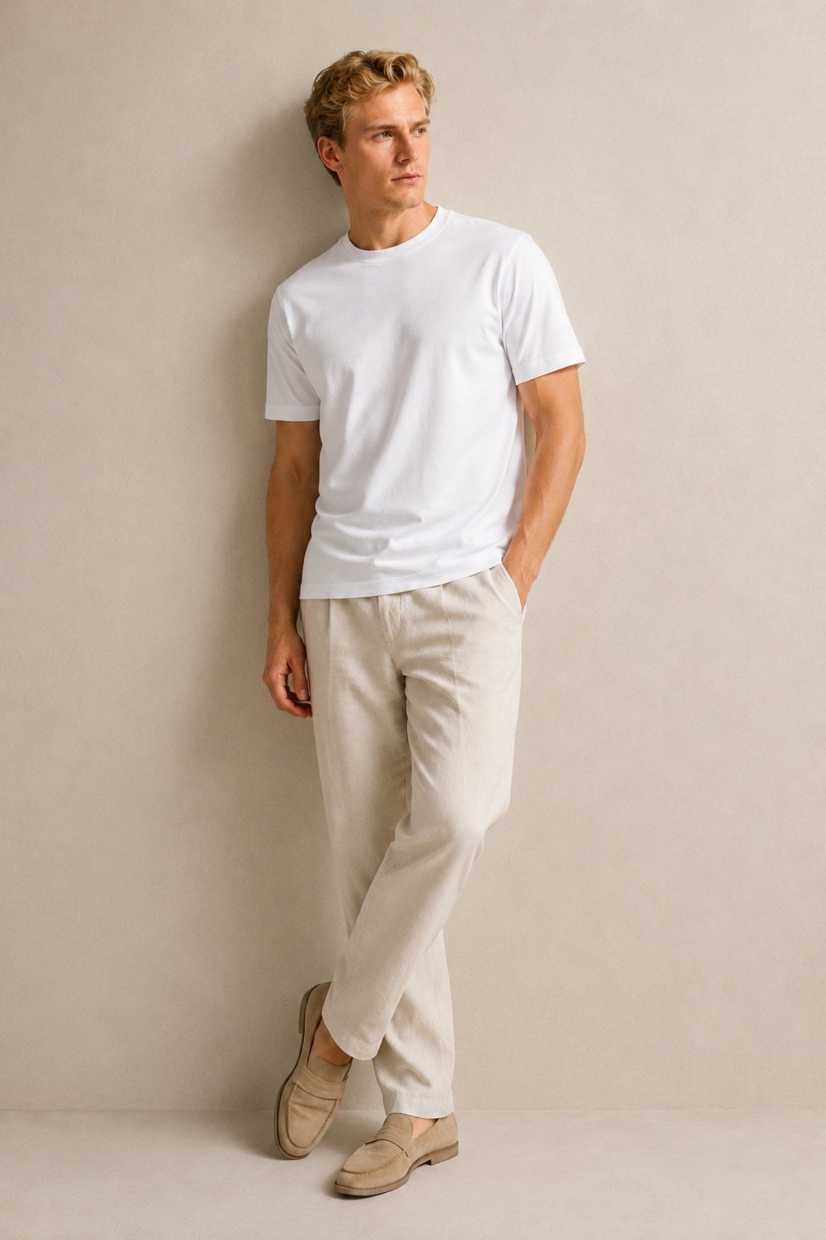 Ekru Pure Cotton T-Shirt