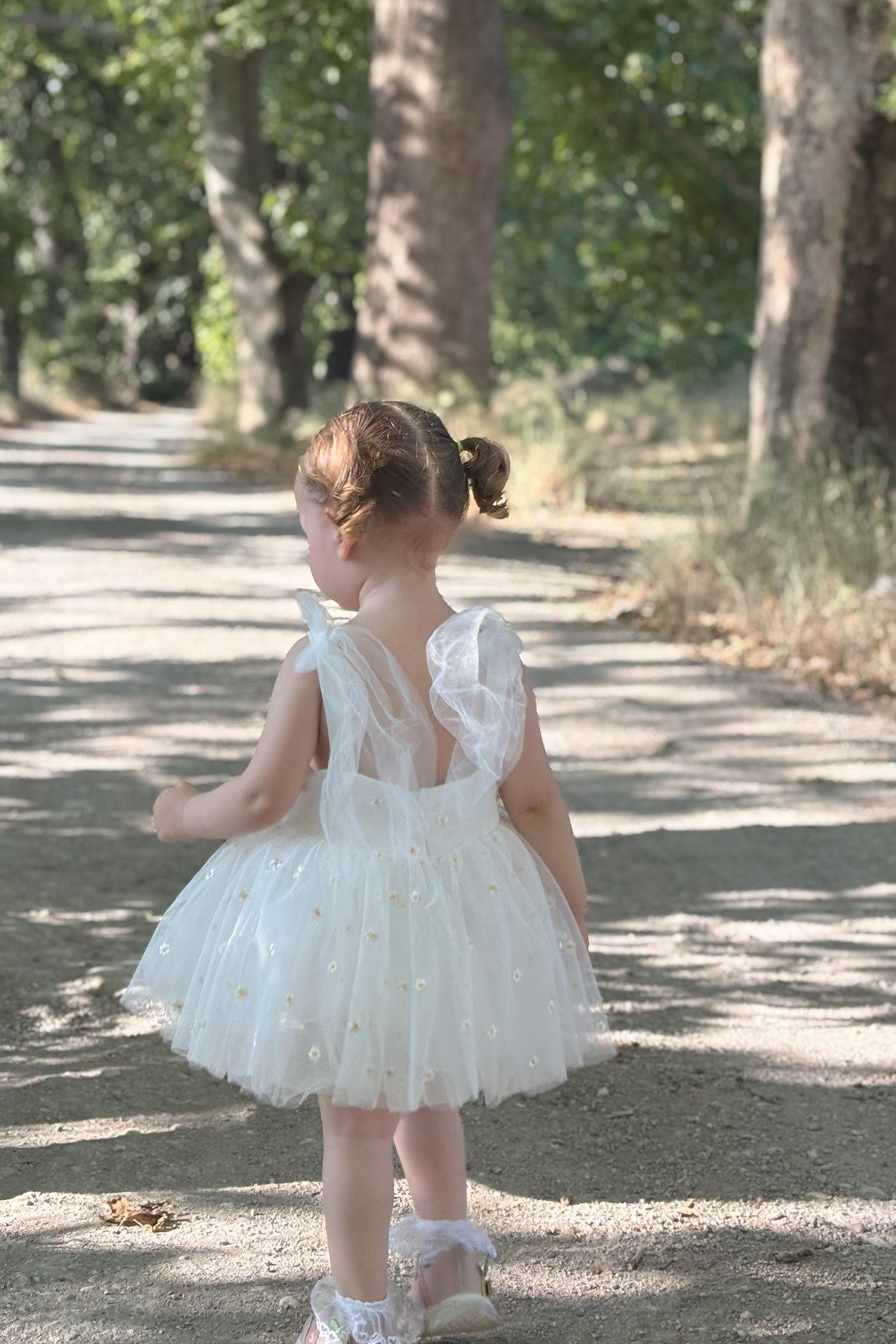Kız Bebek Elbise Askılı Tüllü Tütü Kız Çocuk Elbise Doğum Günü Parti Düğün Astarlı Prenses Elbise