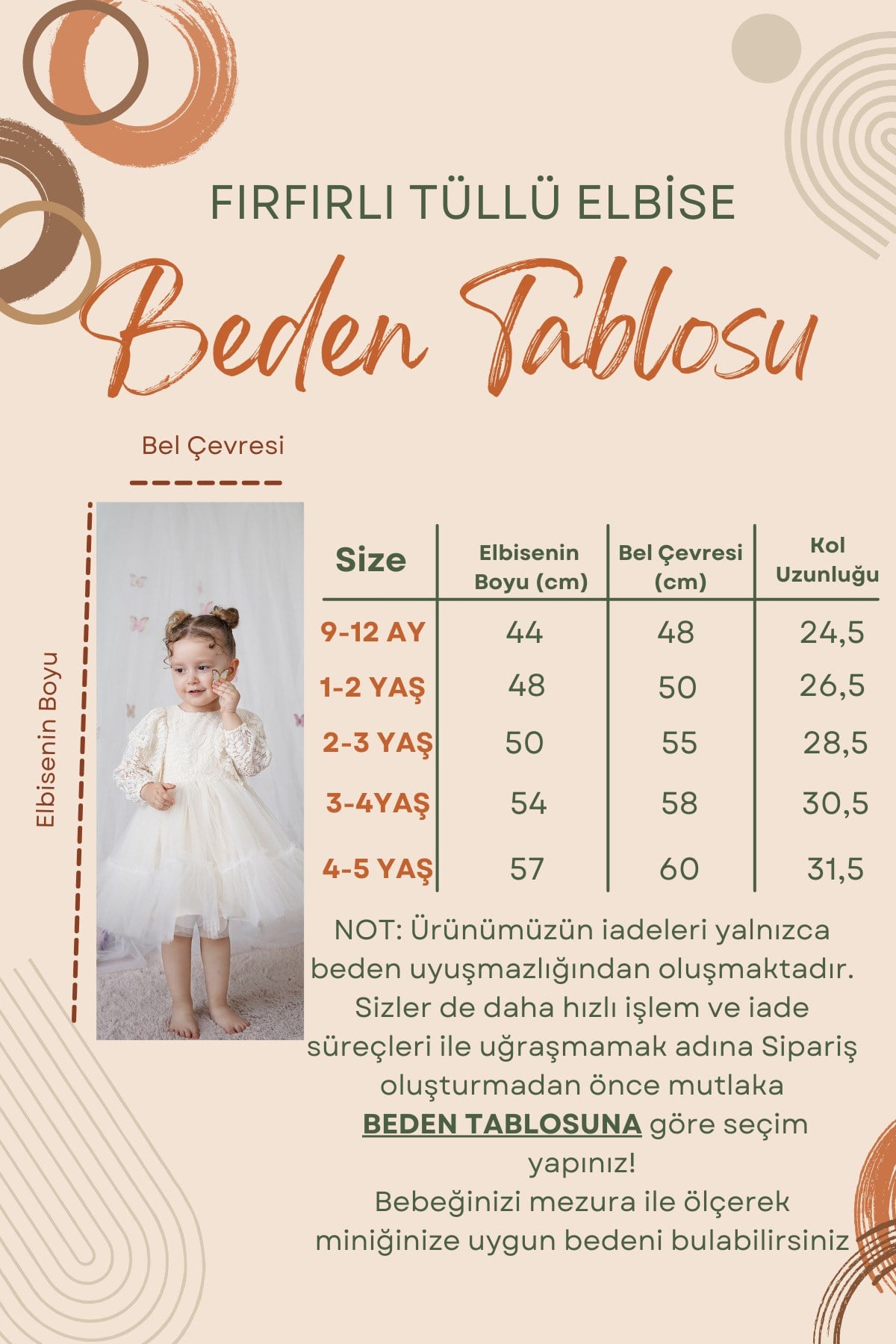 Kız Bebek Elbise Dantelli Tüllü Tütü Doğum Günü Özel Gün Düğün Parti Pamuklu Abiye Kız Çocuk Elbise