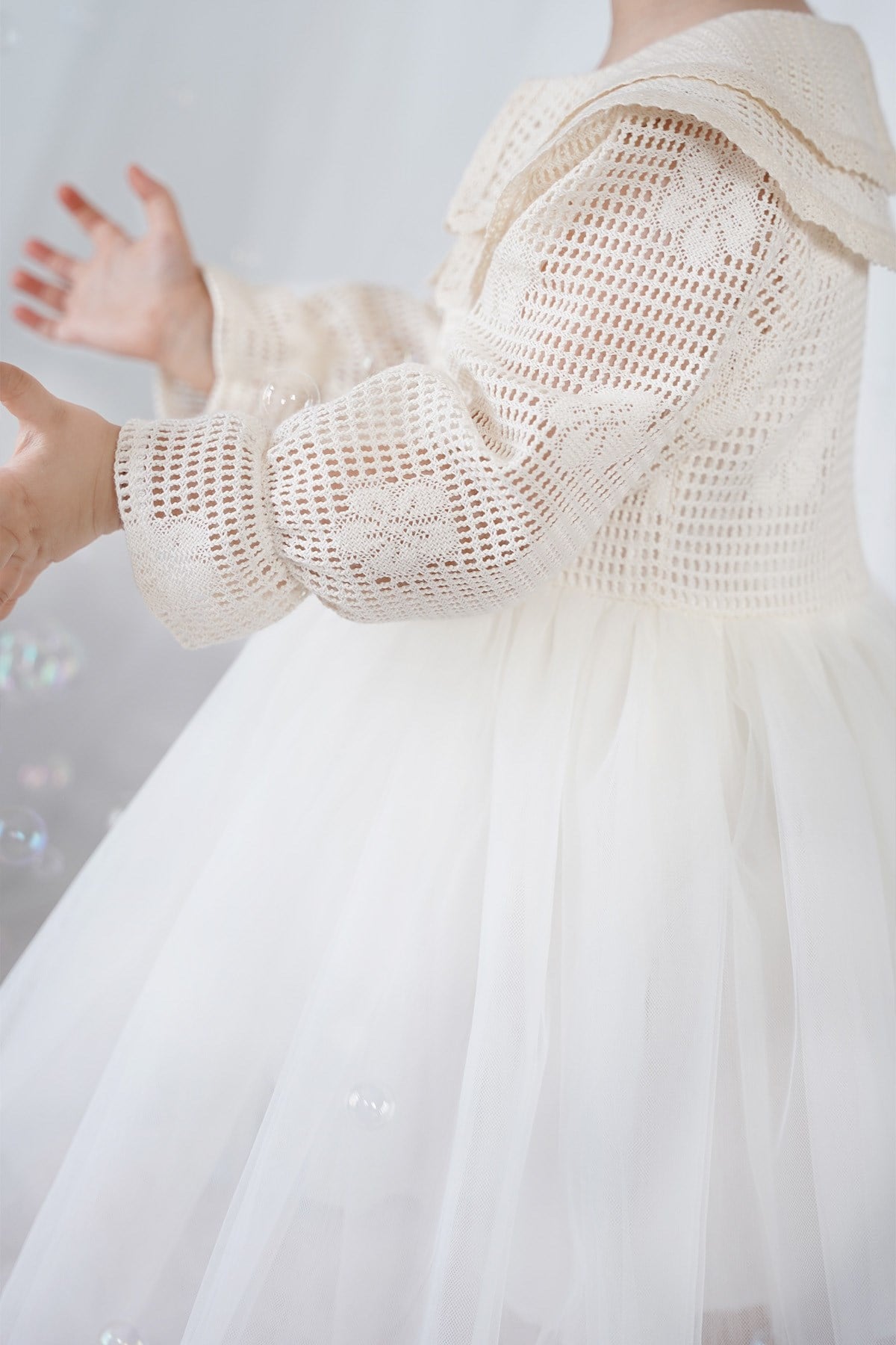 Kız Bebek Elbise Dantelli Vintage Bebe Yaka Doğum Günü Düğün Özel gün Parti Abiye Kız Bebek Elbise