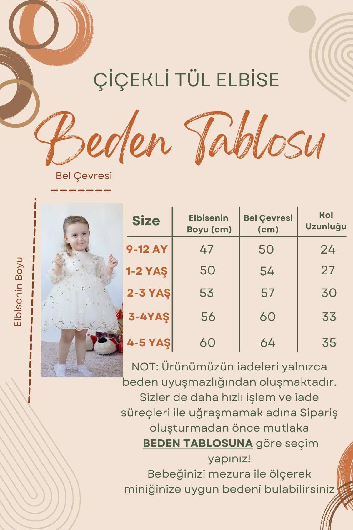 Kız Bebek Elbise Uzun Kollu 3D Çiçekli Vintage Fiyonklu Doğum Günü Parti Düğün Özel Gün Çocuk Elbise