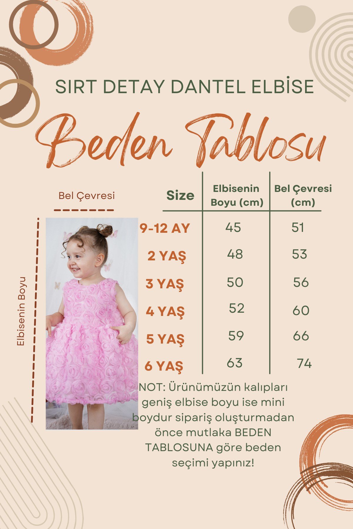 Kız Çocuk Elbise Güllü Fiyonklu Doğum Günü Parti Düğün Özel Gün Abiye Kız Bebek Elbise