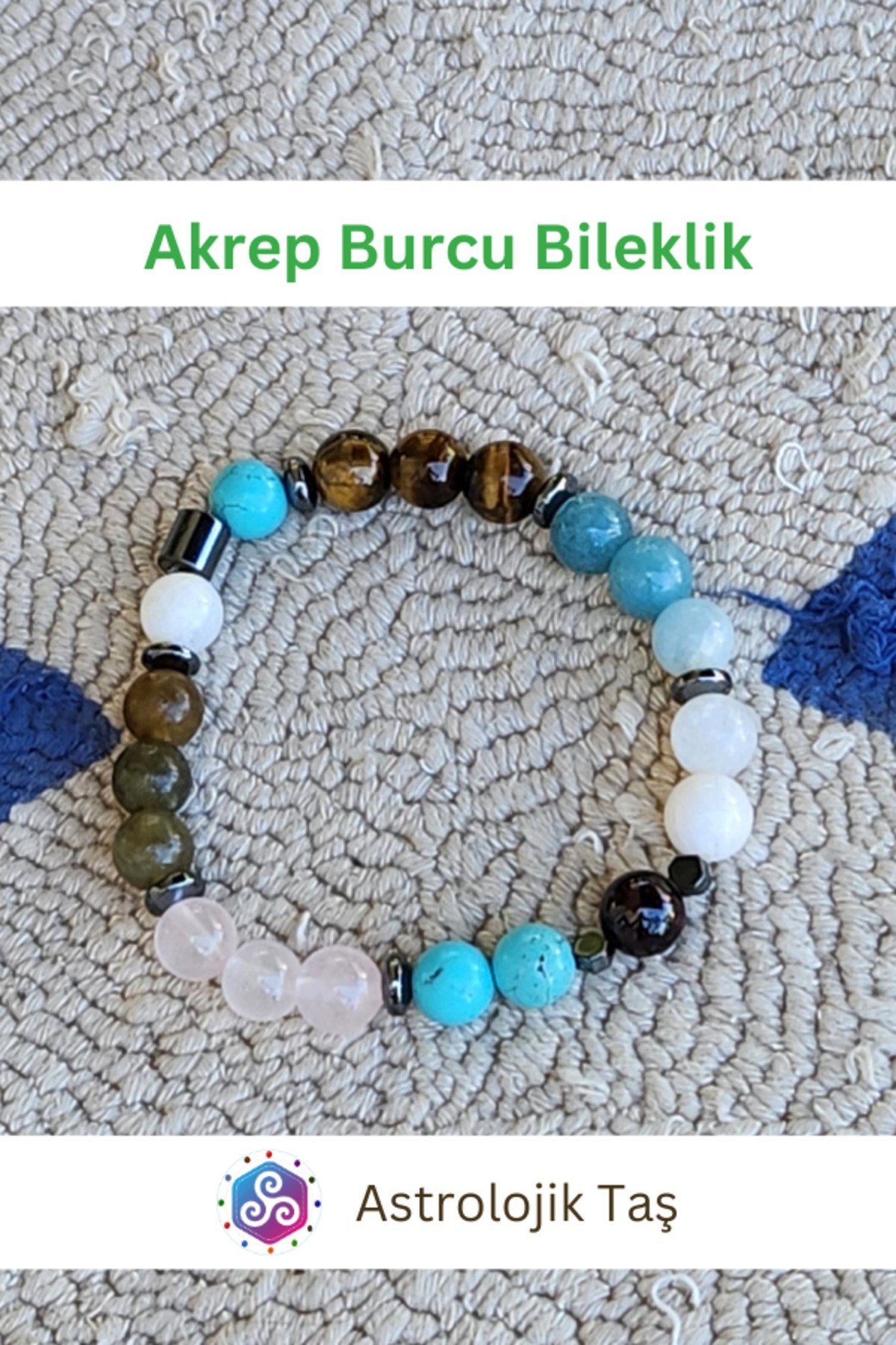 Akrep Burcu Bilekliği - Sertifikalı - Ay Taşı, Akuamarin, K. Gözü, Labradorit, Turkuaz , Lal Taşı
