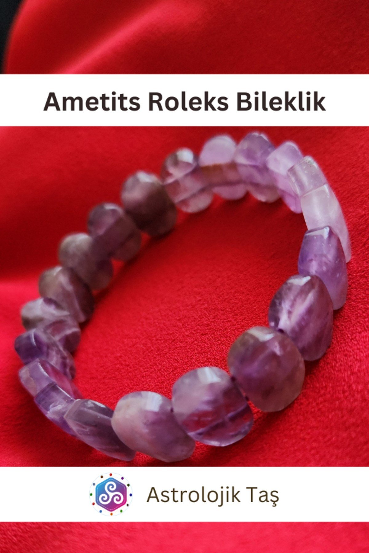 Ametits Doğal Taş Roleks Bileklik -Sertifikalı - Oval Ametits Taşı