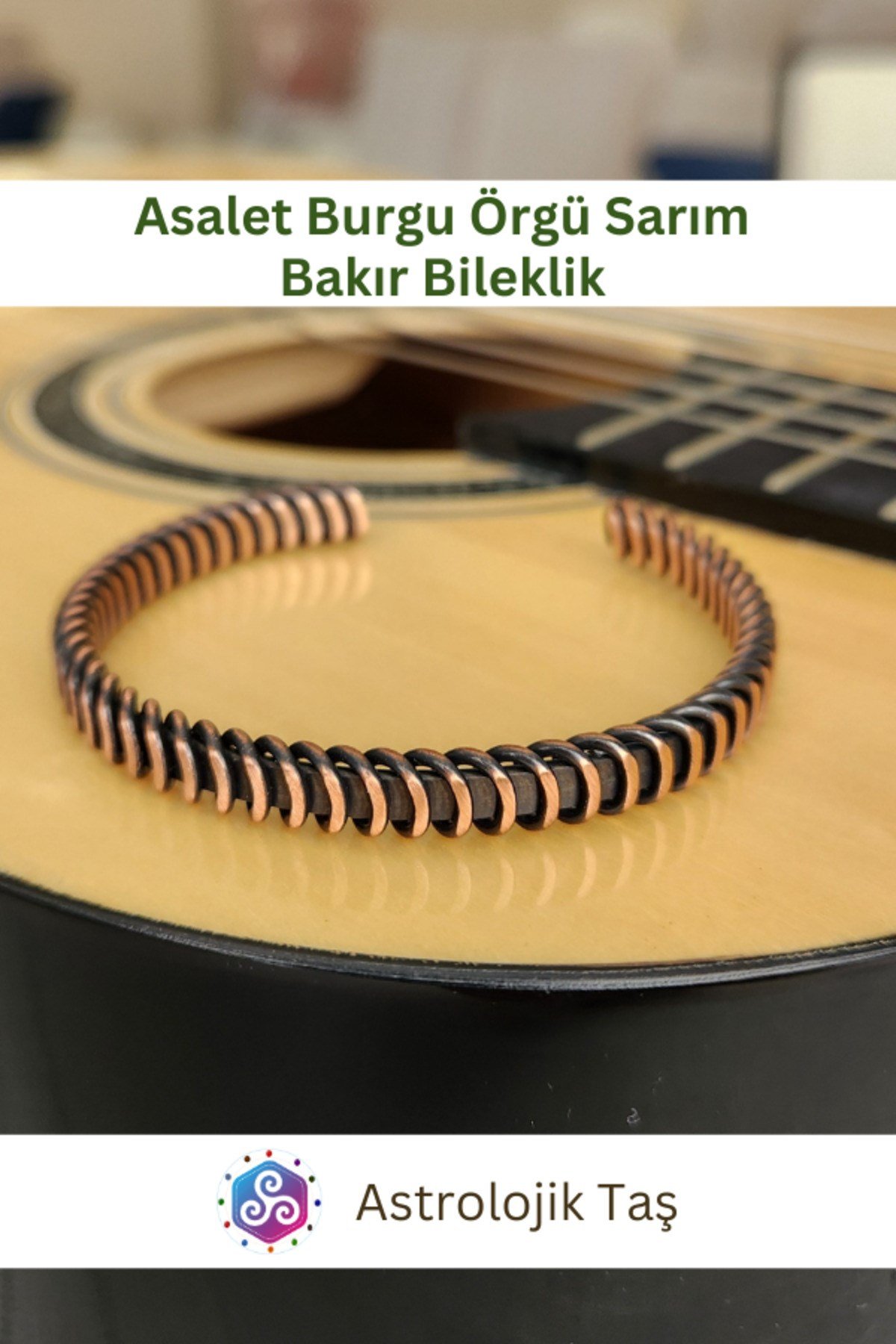 Asalet Burgu Örgü Sarım Bakır Bileklik Kadın Erkek