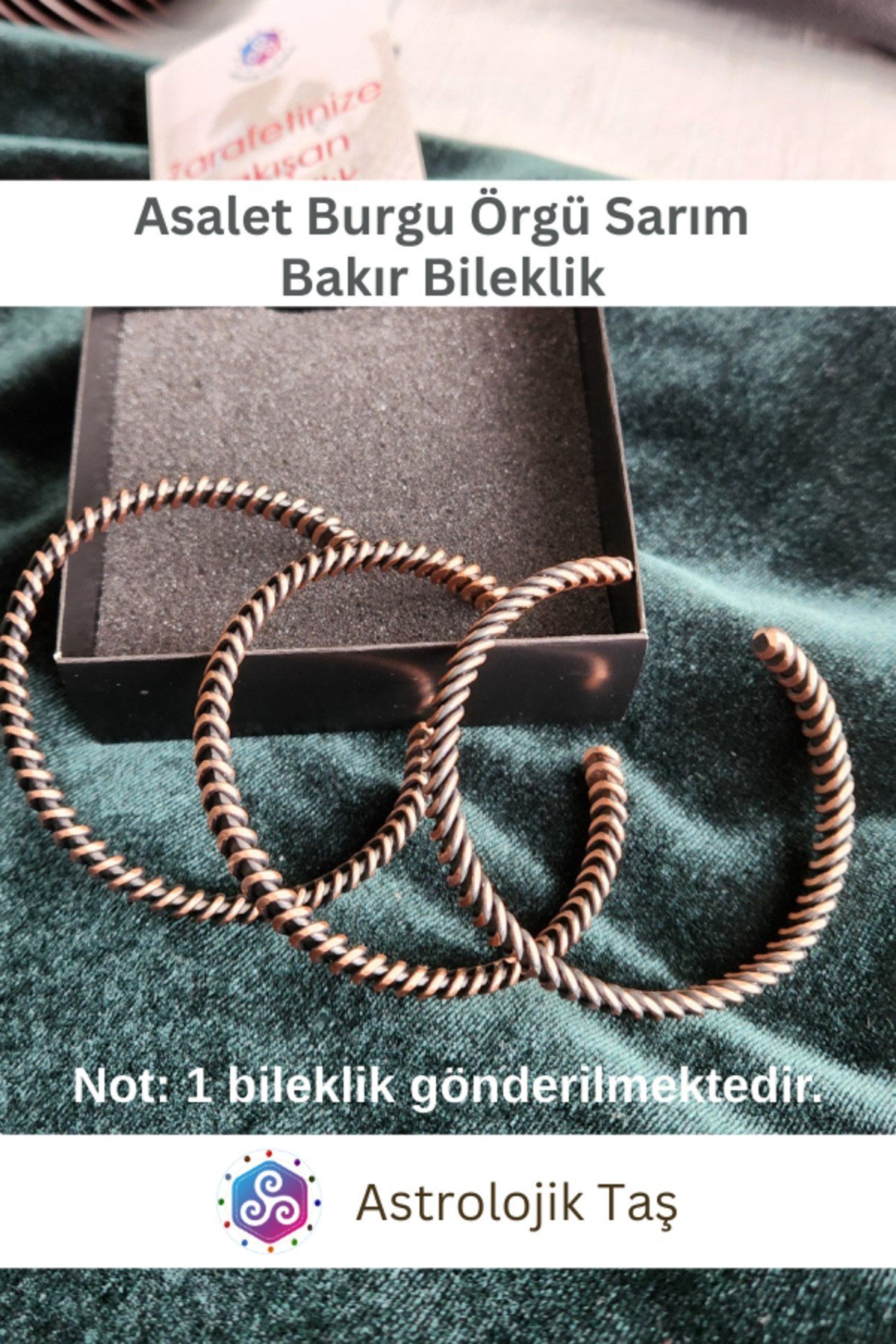 Asalet Burgu Örgü Sarım Bakır Bileklik Kadın Erkek