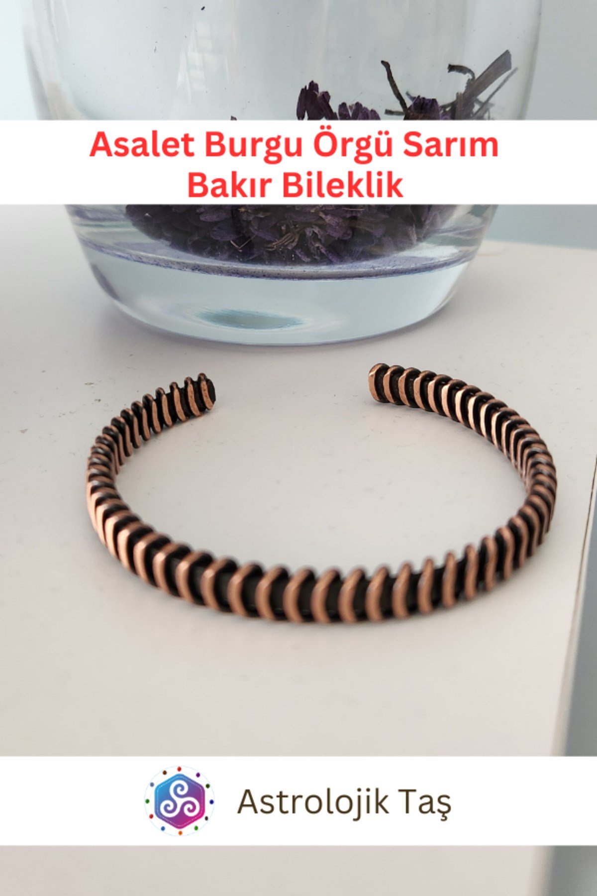 Asalet Burgu Örgü Sarım Bakır Bileklik Kadın Erkek