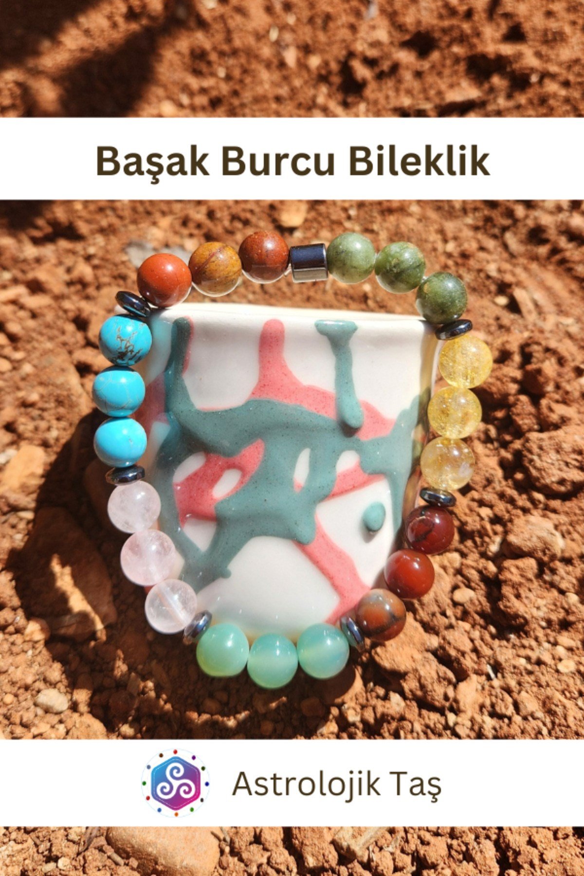 Başak Burcu Bilekliği - Sertifikalı - P.Kuvars, Jasper, Sitrin, Yeşim Taşı, Yeşil Akik, Kırmızı Akik