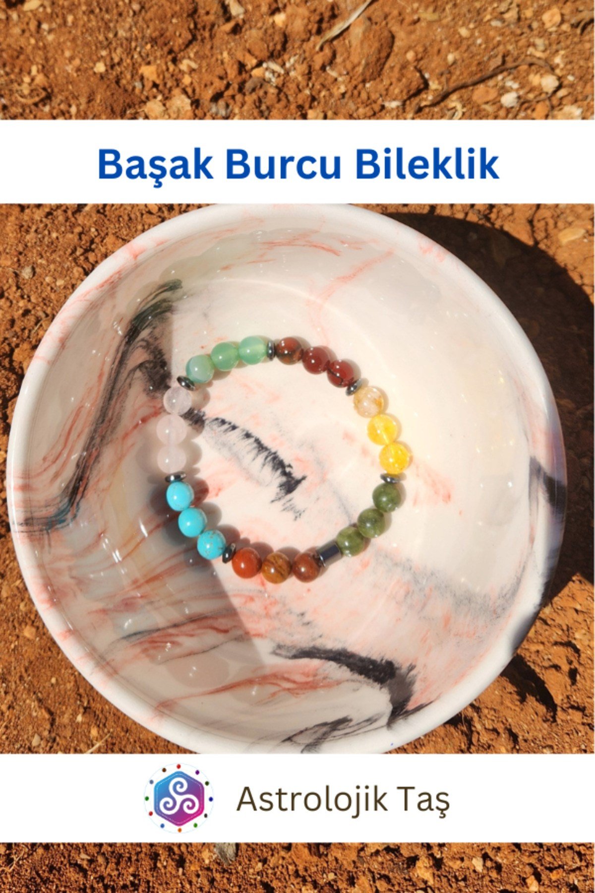 Başak Burcu Bilekliği - Sertifikalı - P.Kuvars, Jasper, Sitrin, Yeşim Taşı, Yeşil Akik, Kırmızı Akik