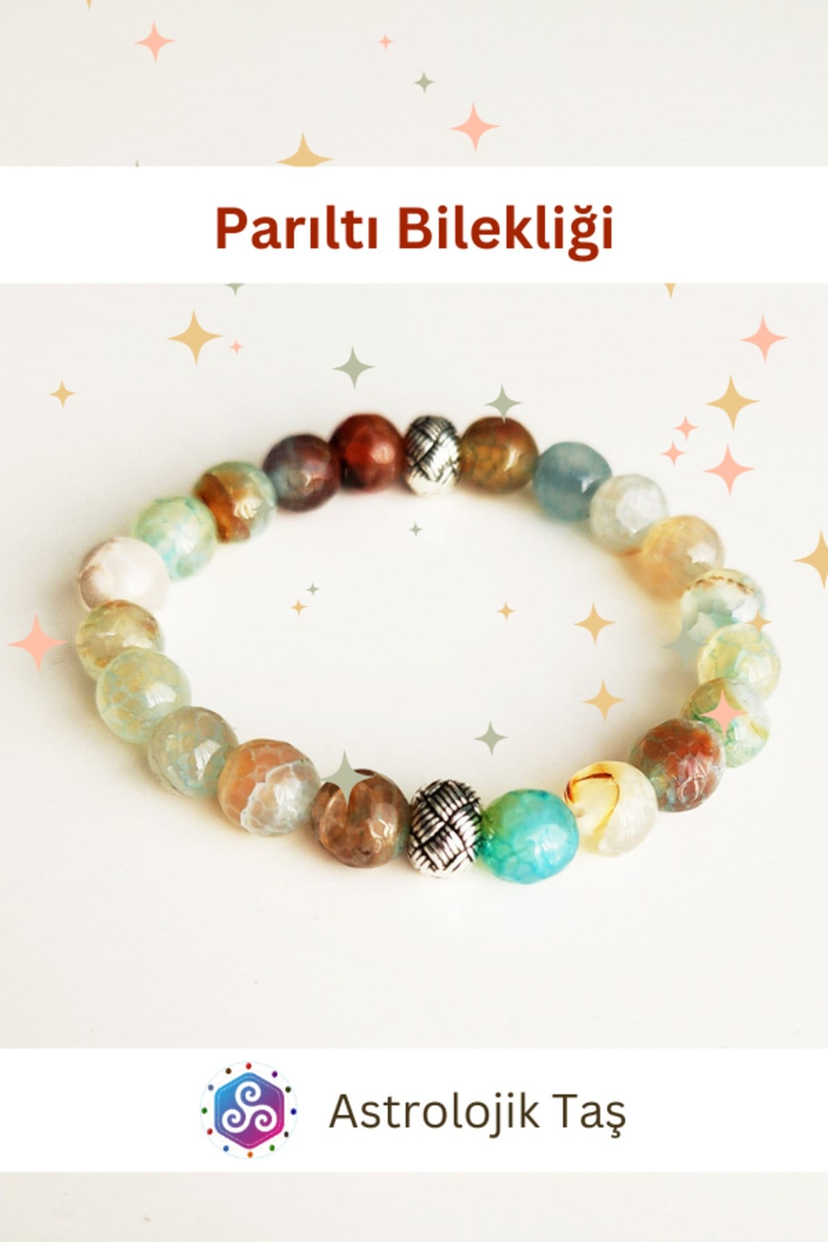 Doğal Taş Parıltı Bilekliği Akik Taşı - Sertifikalı Mutluluk- Stres - Konsantrasyon