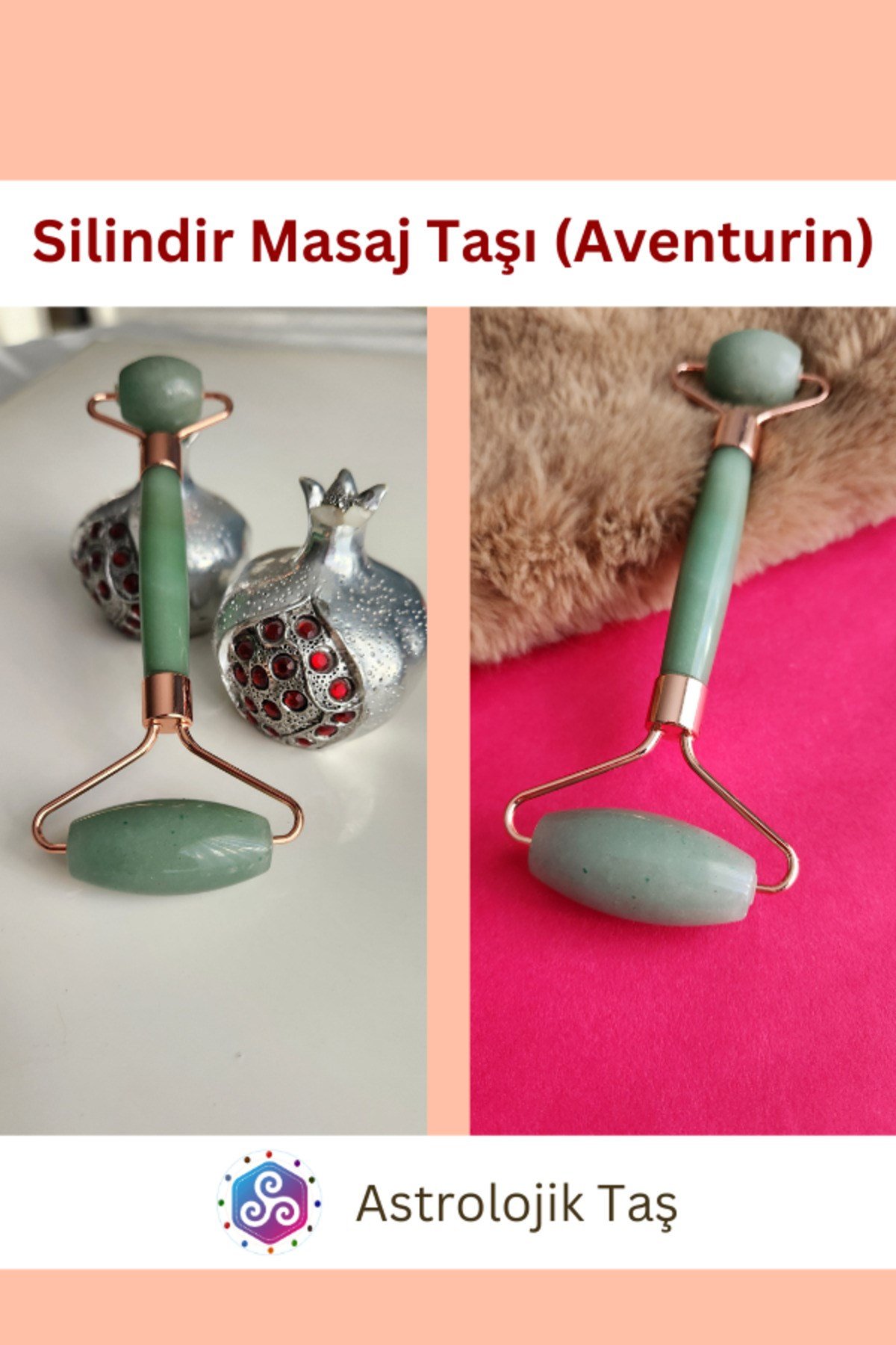 Doğal Taş Yüz Masaj Silindiri (Roz Face Roller)