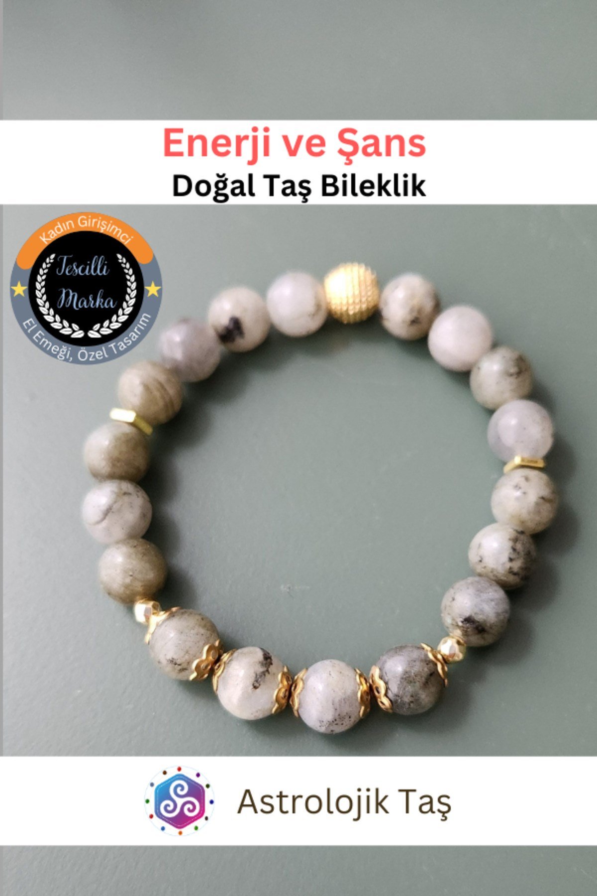 Enerji ve Şans Doğal Taş Bileklik - Labradorit & Hematit Işıltılı Enerji ve Koruma Bilekliği