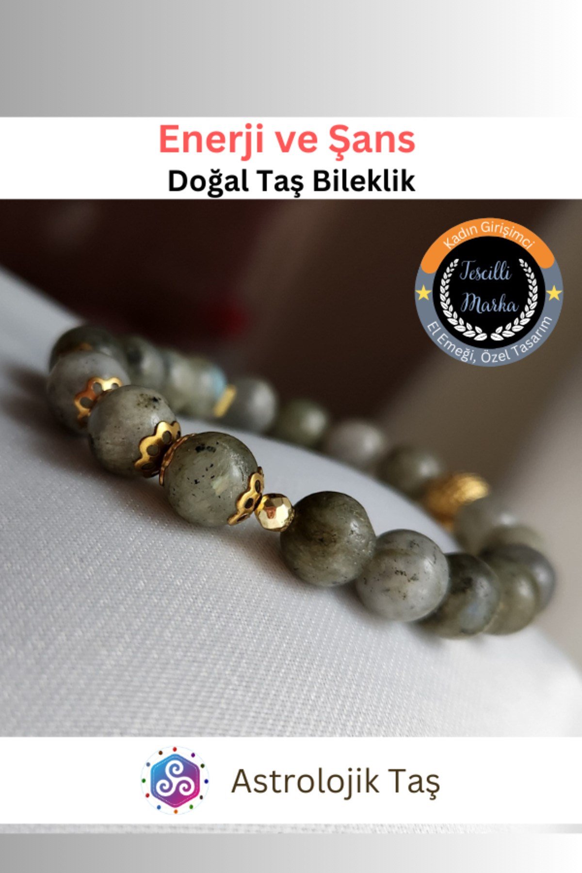 Enerji ve Şans Doğal Taş Bileklik - Labradorit & Hematit Işıltılı Enerji ve Koruma Bilekliği