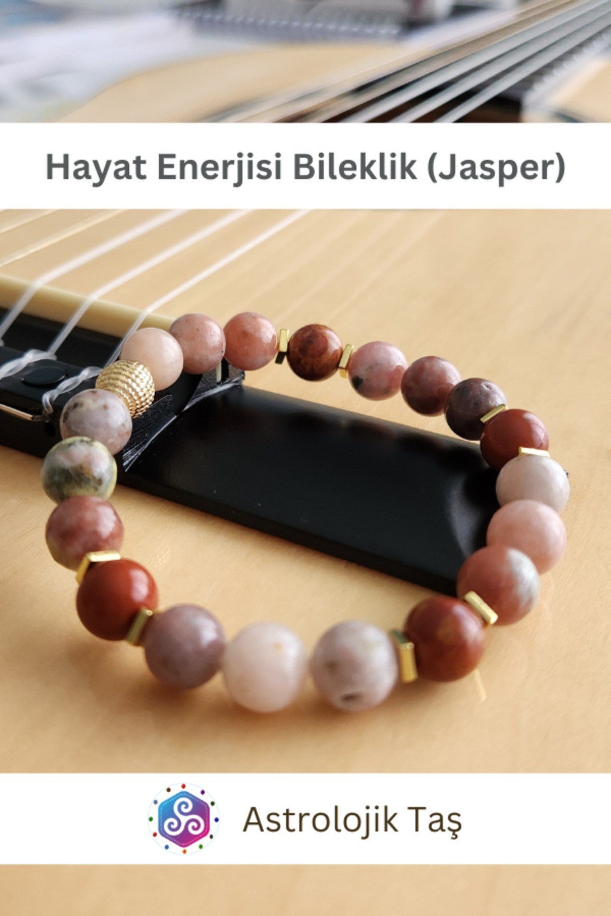 Hayat Enerjisi Bileklik Jasper Doğal Taş Bileklik- Sertifikalı - Jasper & Hematit