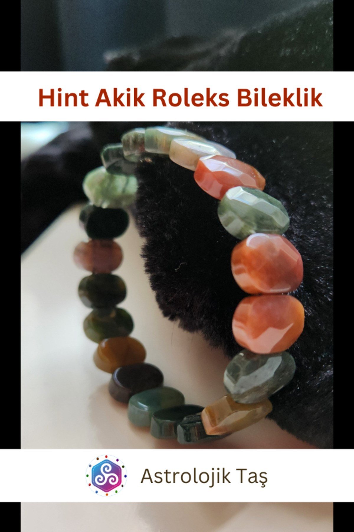 Hint Akik Doğal Taş Roleks Bileklik - Sertifikalı - Oval Hint Akik Taşı