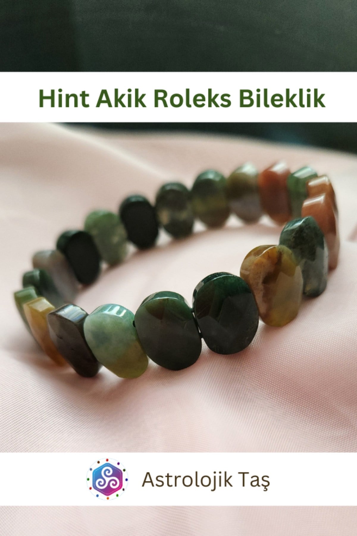 Hint Akik Doğal Taş Roleks Bileklik - Sertifikalı - Oval Hint Akik Taşı