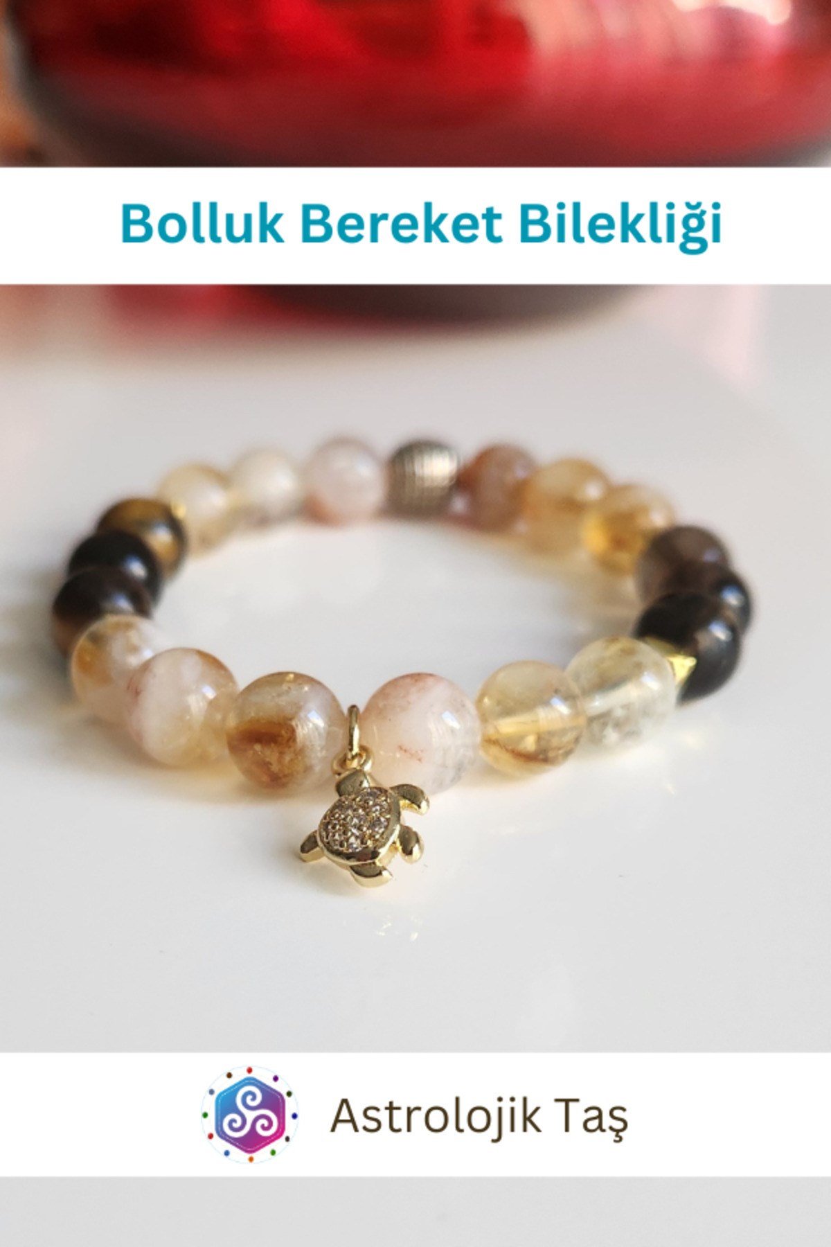 Kadın Bolluk Bereket Bilekliği - Sertifikalı Doğal Taş - Para - Bereket - Başarı - Mutluluk