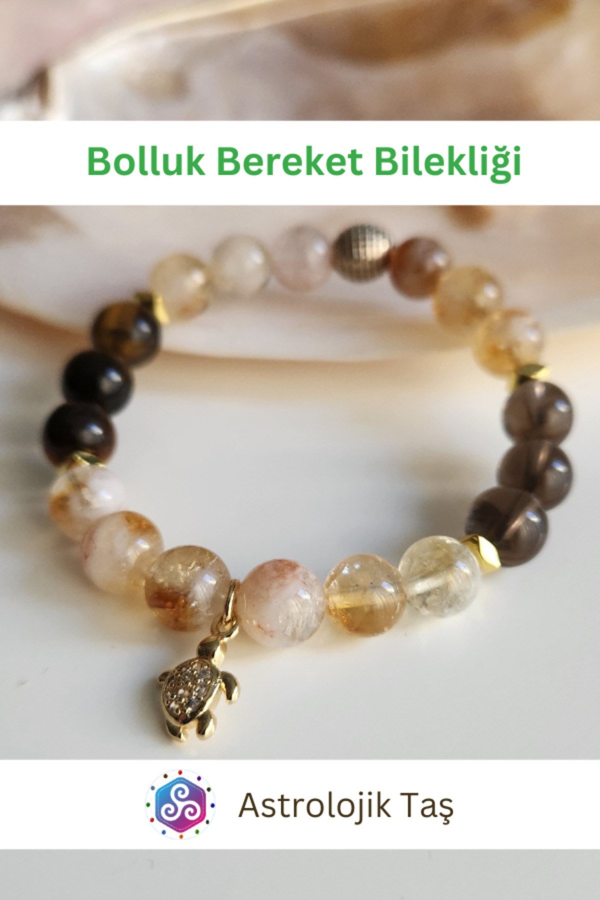 Kadın Bolluk Bereket Bilekliği - Sertifikalı Doğal Taş - Para - Bereket - Başarı - Mutluluk