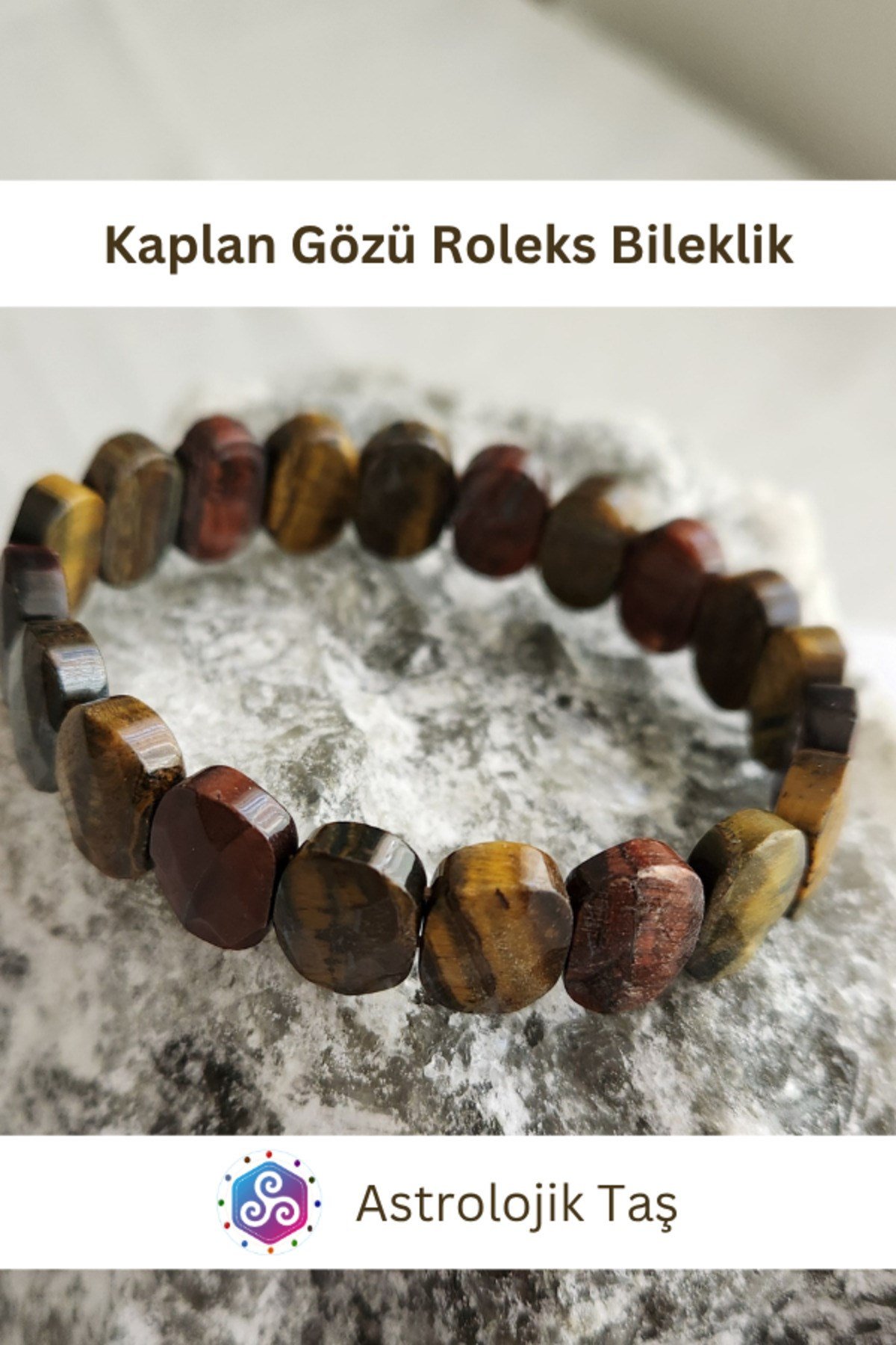Kaplan Gözü Sertifikalı Roleks Doğal Taş Bileklik