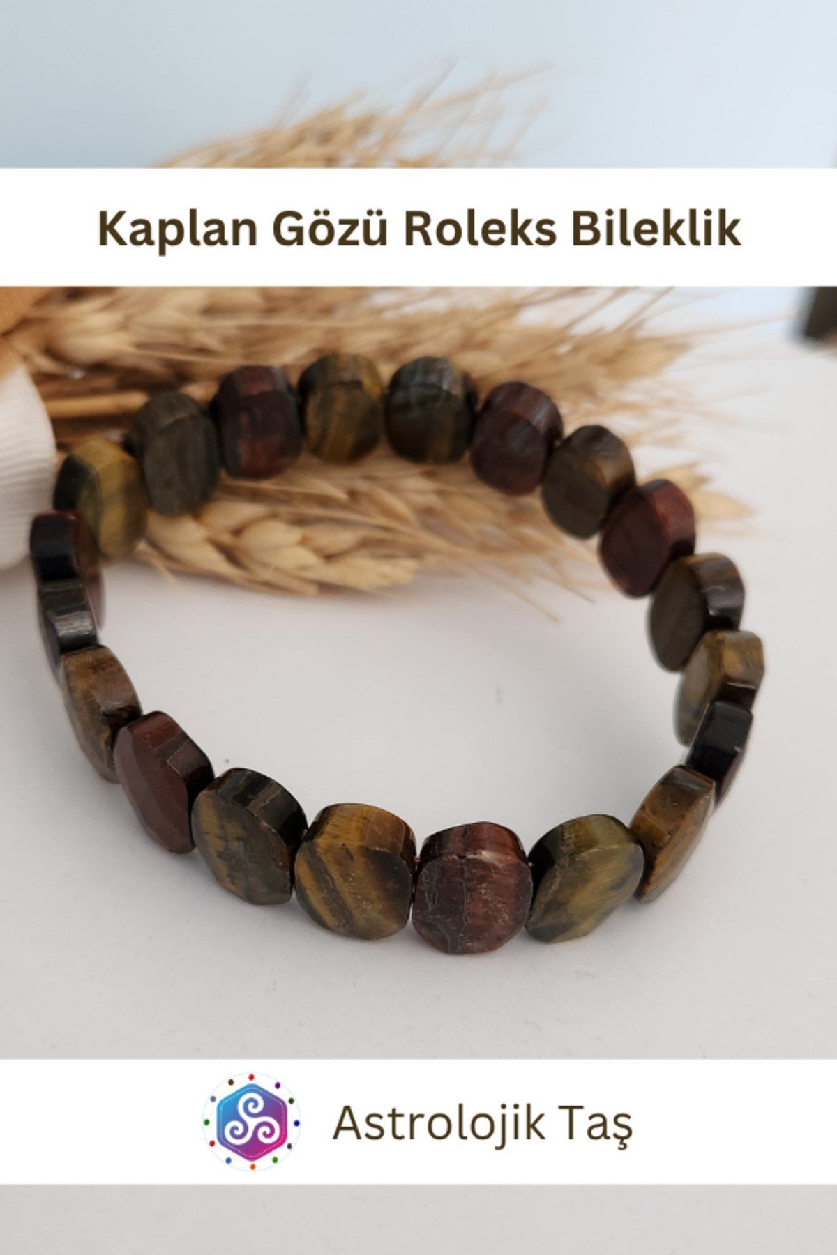 Kaplan Gözü Sertifikalı Roleks Doğal Taş Bileklik