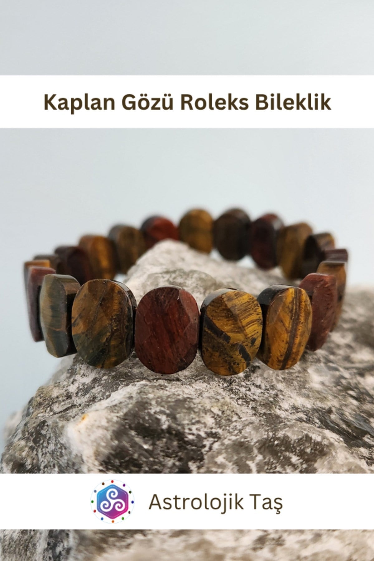 Kaplan Gözü Sertifikalı Roleks Doğal Taş Bileklik