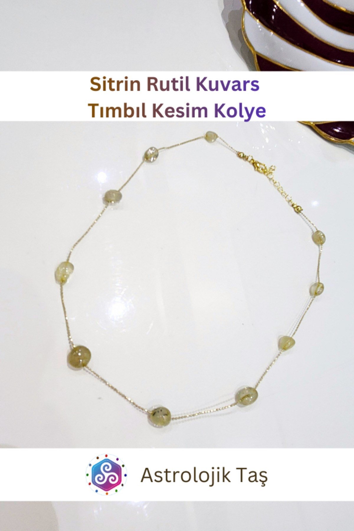 Orijinal Sitrin Taşı Kolye - Para ve Başarı Mıknatısı ve Şans Kristali - Sertifikalı - Tımbıl Kesim