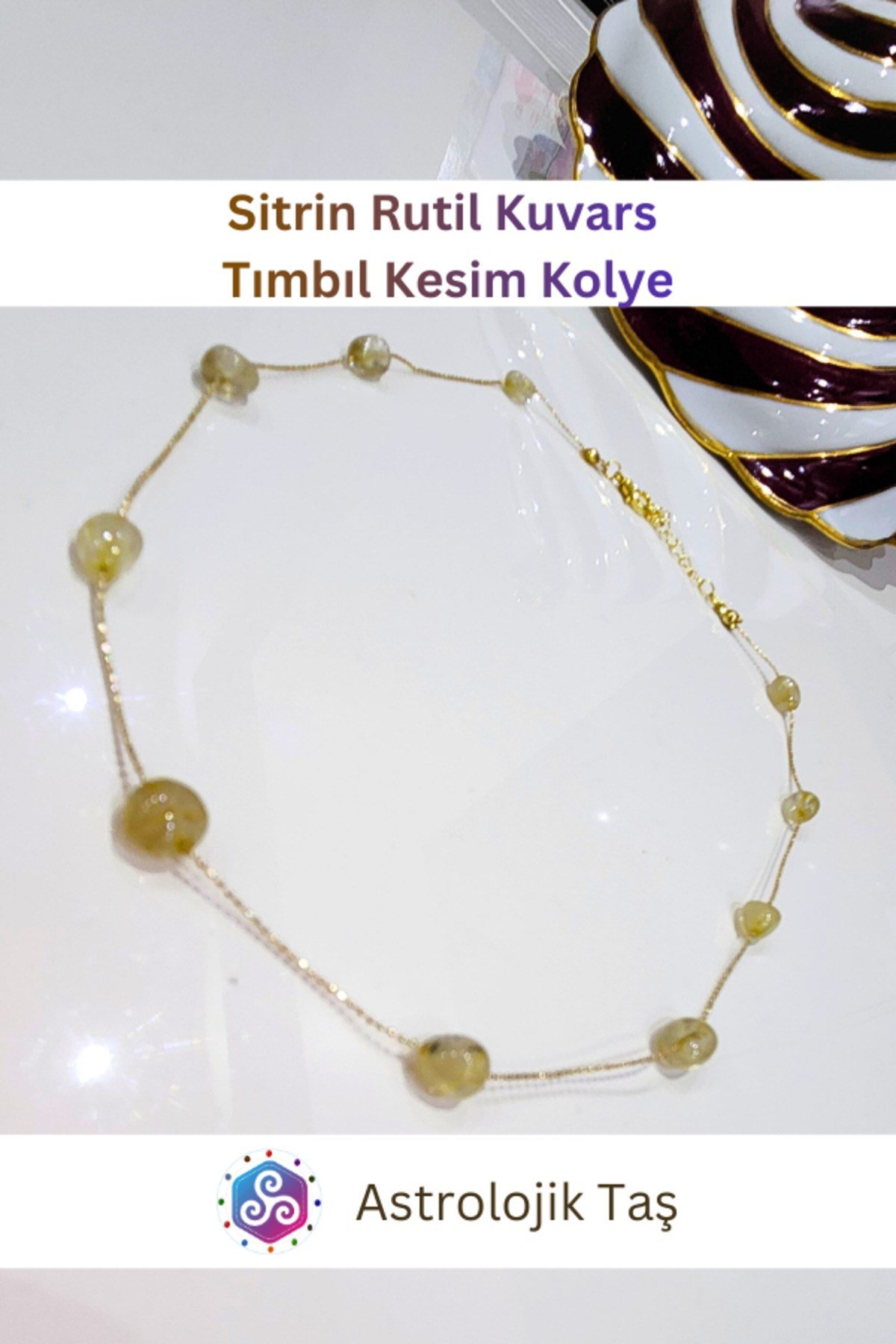 Orijinal Sitrin Taşı Kolye - Para ve Başarı Mıknatısı ve Şans Kristali - Sertifikalı - Tımbıl Kesim