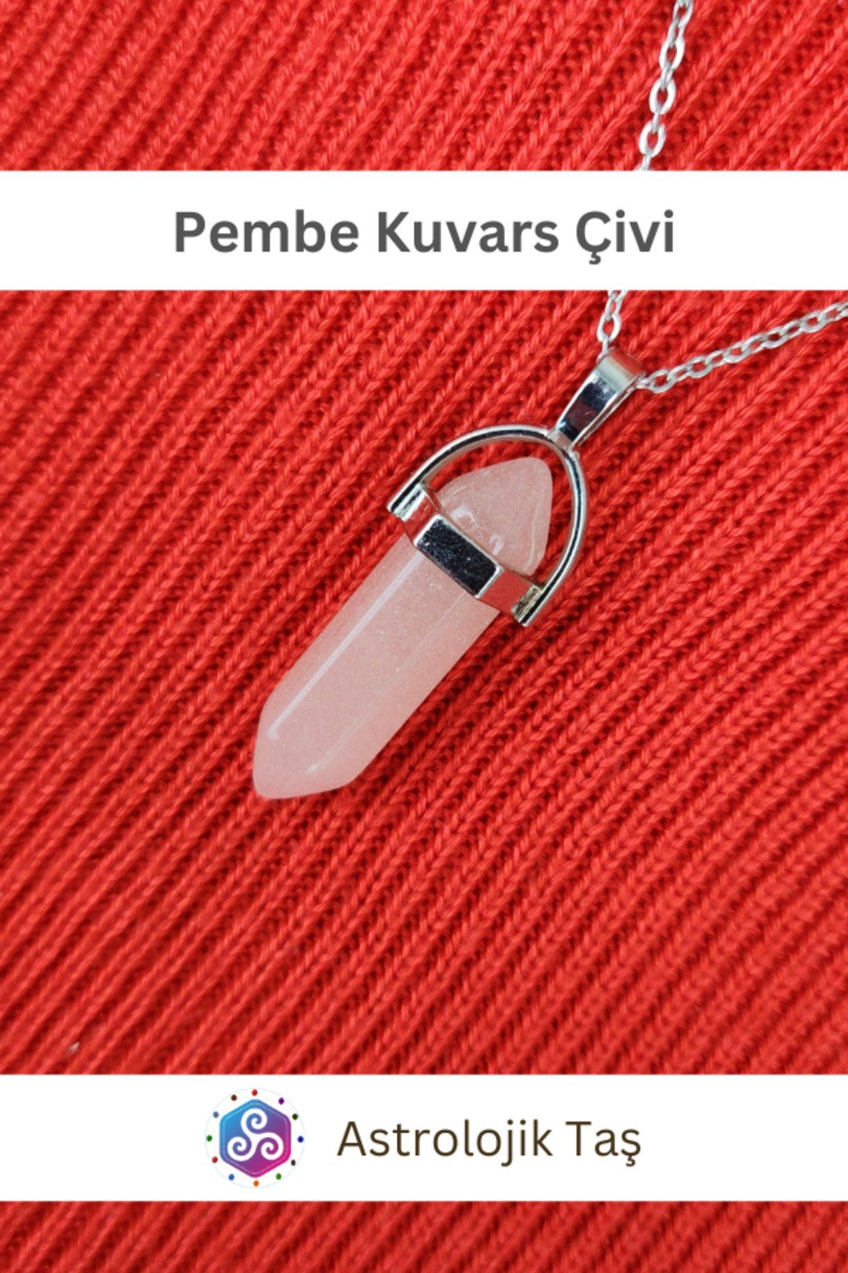 Pembe Kuvars Çivi Kolye