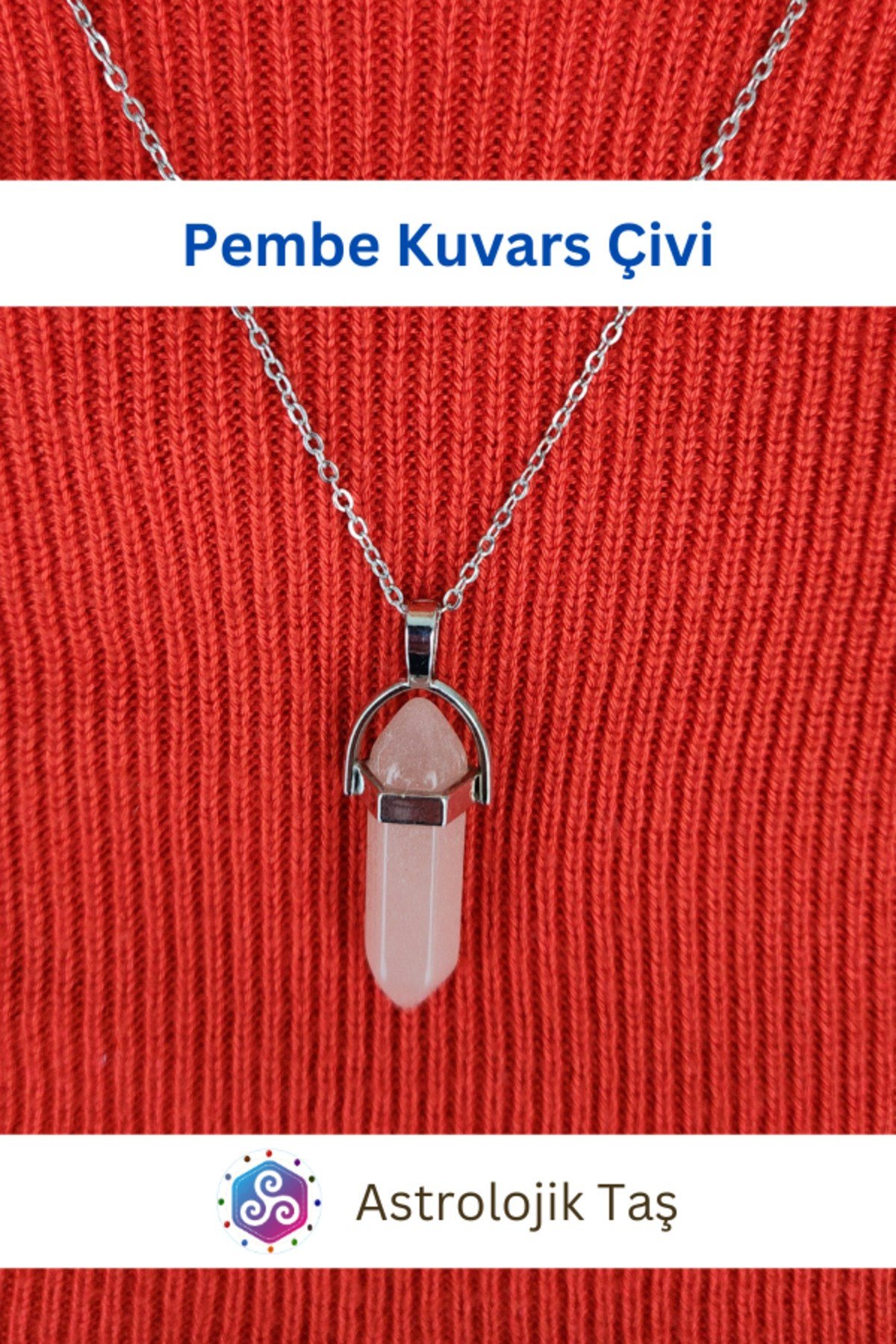 Pembe Kuvars Çivi Kolye