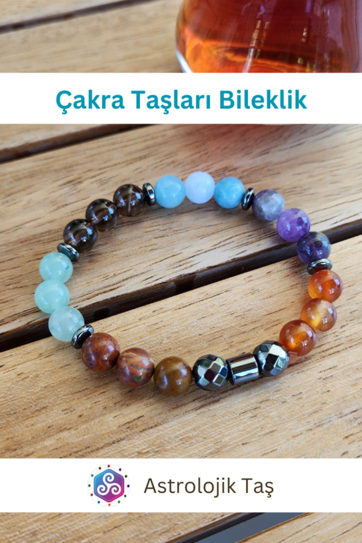 Sertifikalı Doğal Taş Çakra Bilekliği