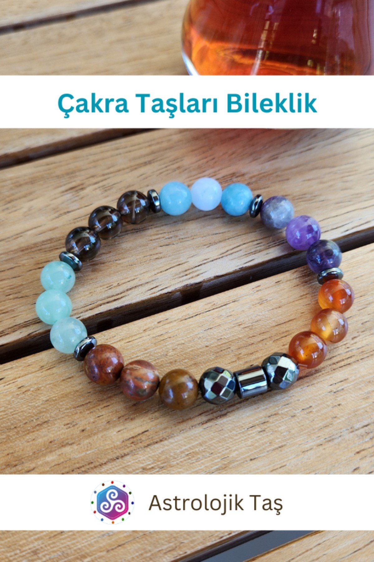 Sertifikalı Doğal Taş Çakra Bilekliği