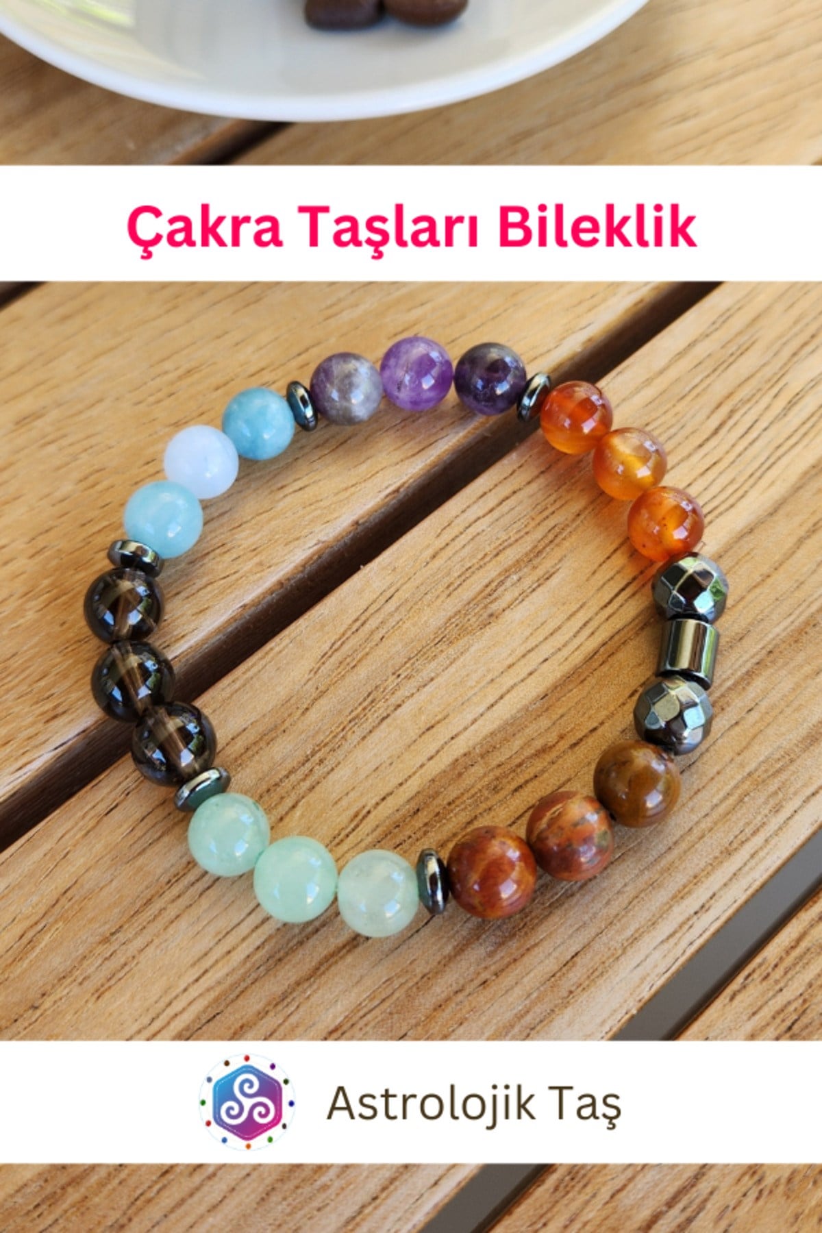 Sertifikalı Doğal Taş Çakra Bilekliği