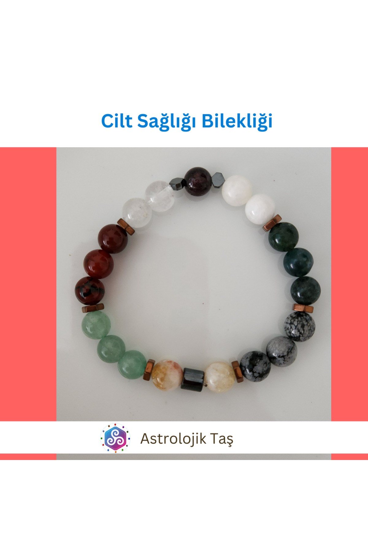 Sertifikalı Doğal Taş Cilt Sağlığı Bilekliği