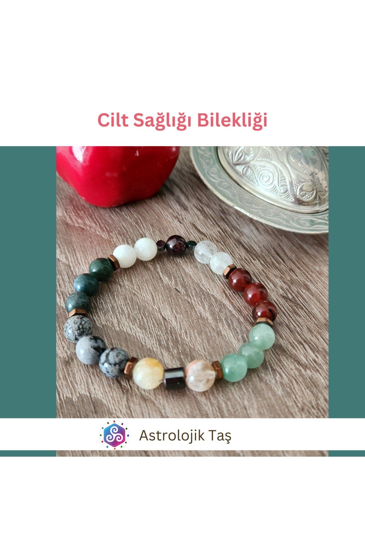 Sertifikalı Doğal Taş Cilt Sağlığı Bilekliği
