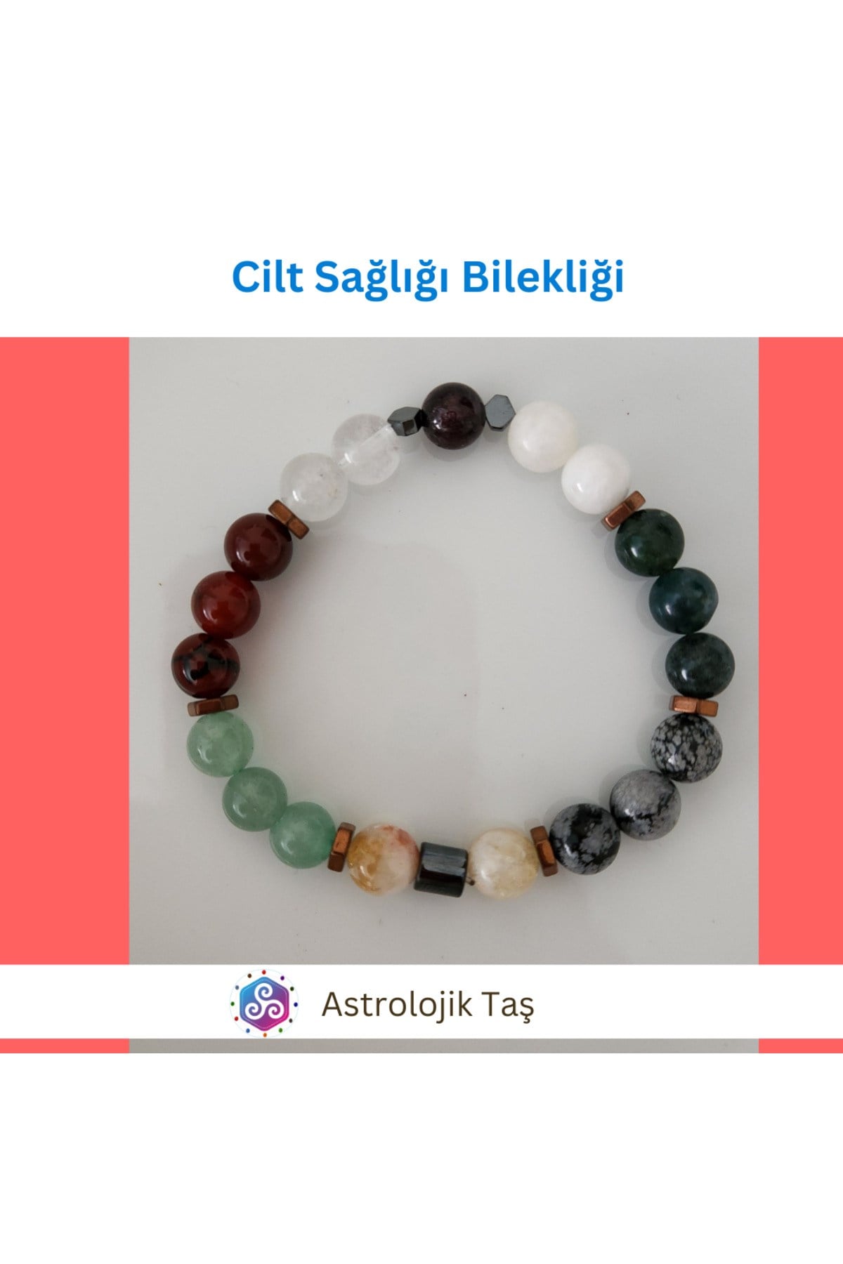 Sertifikalı Doğal Taş Cilt Sağlığı Bilekliği