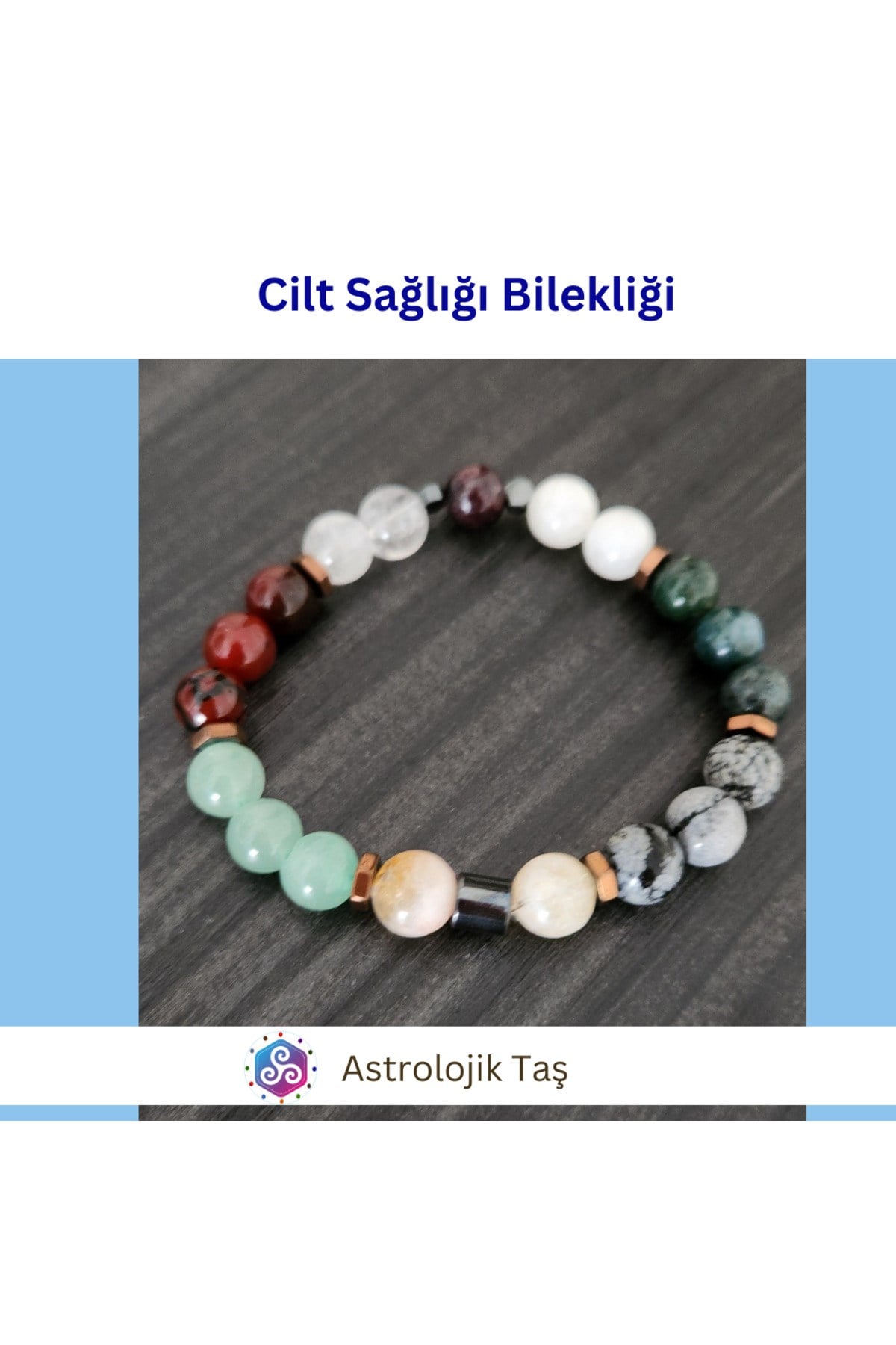 Sertifikalı Doğal Taş Cilt Sağlığı Bilekliği