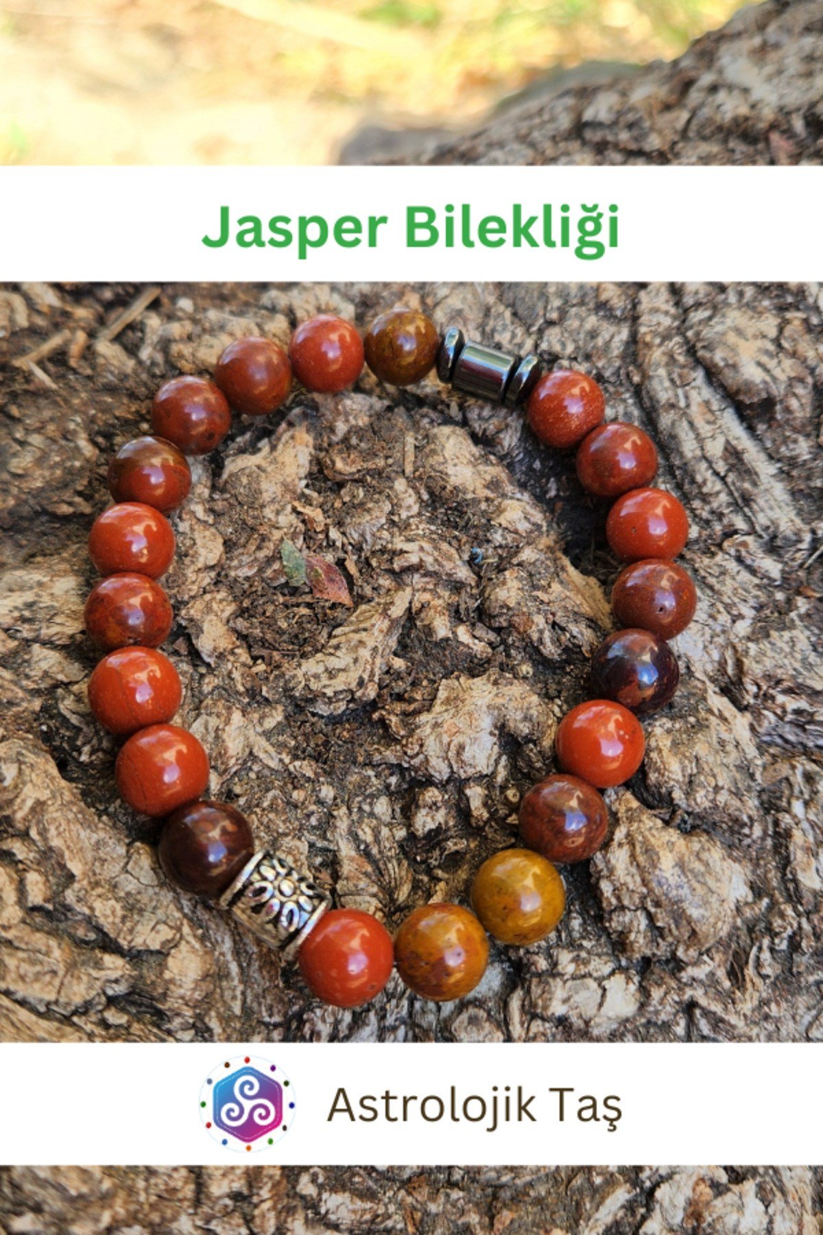 Sertifikalı Doğal Taş Jasper Bilekliği