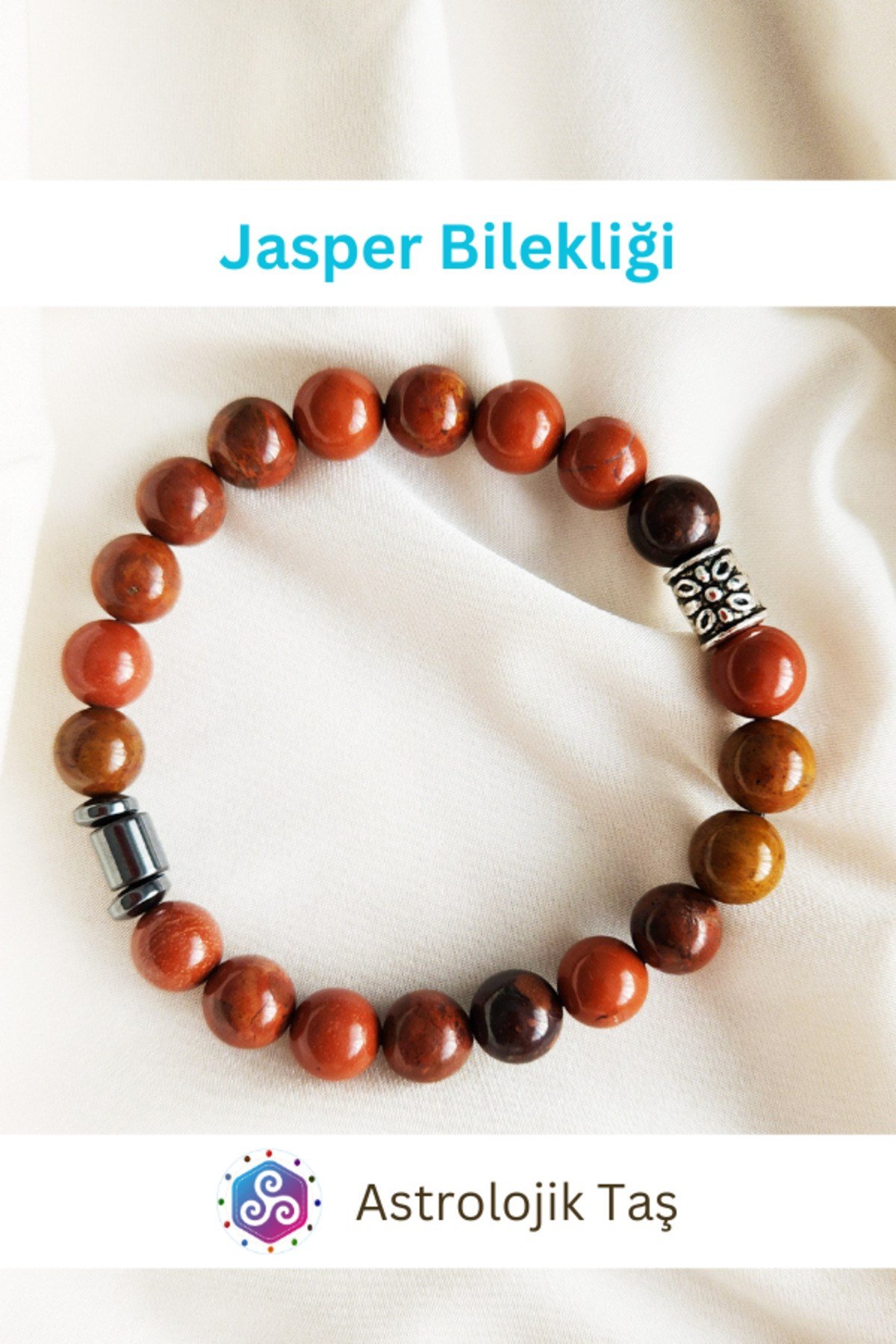 Sertifikalı Doğal Taş Jasper Bilekliği