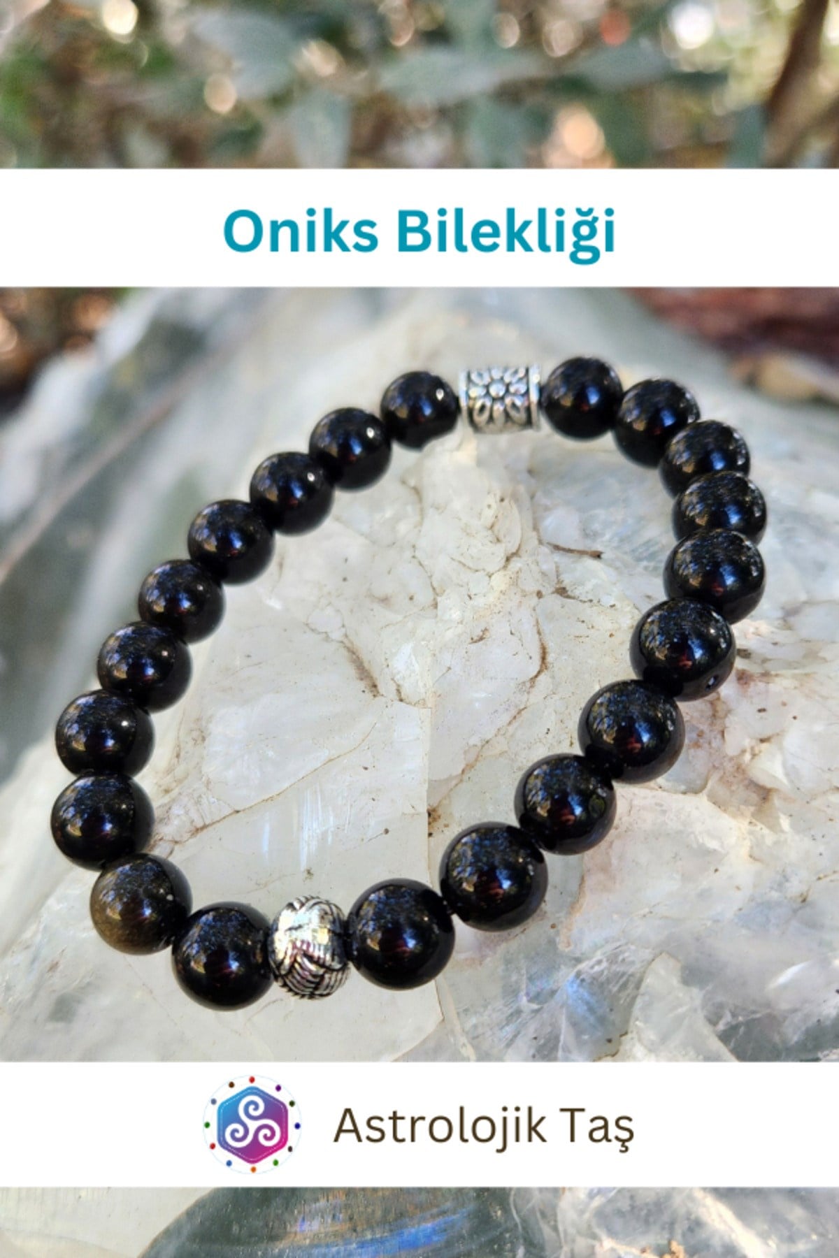 Sertifikalı Doğal Taş Oniks Bilekliği