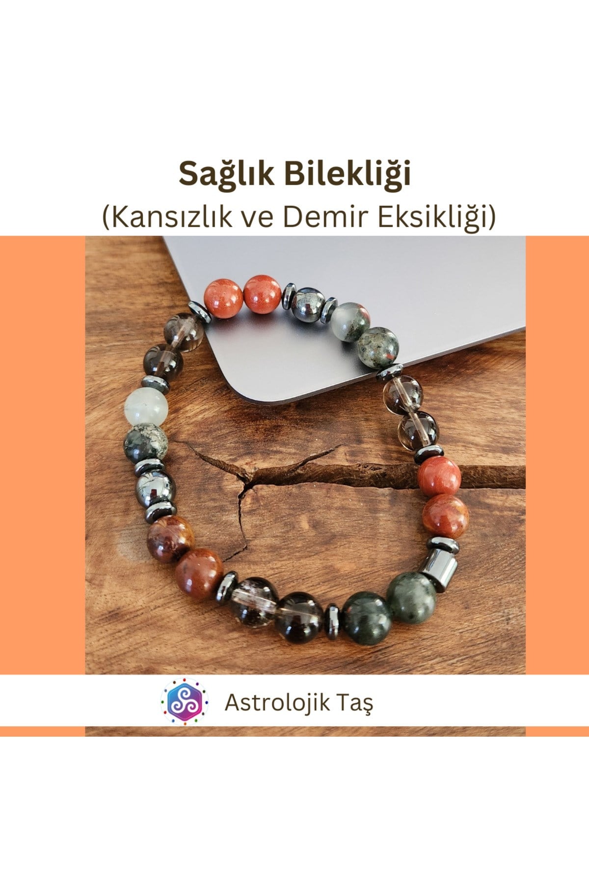 Sertifikalı Doğal Taş Sağlık Bilekliği ( VE DEMİR EKSİKLİĞİ)