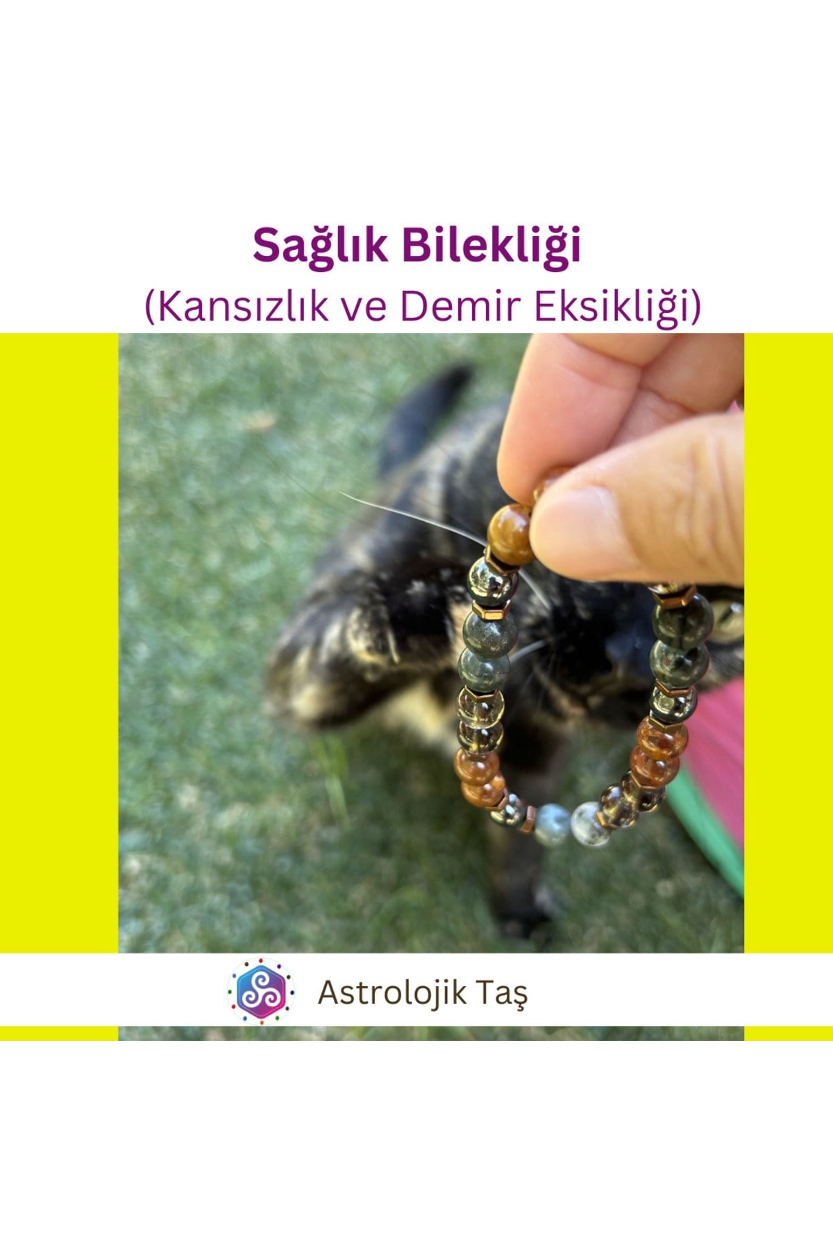 Sertifikalı Doğal Taş Sağlık Bilekliği ( VE DEMİR EKSİKLİĞİ)