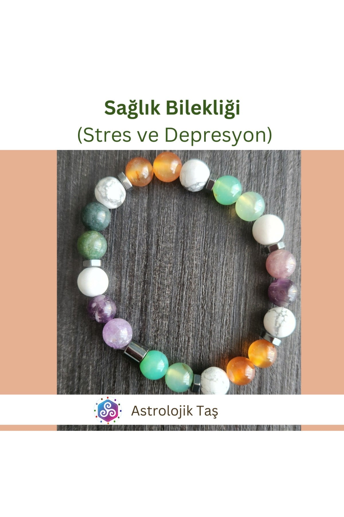 Sertifikalı Doğal Taş Stres Ve Depresyon Bilekliği
