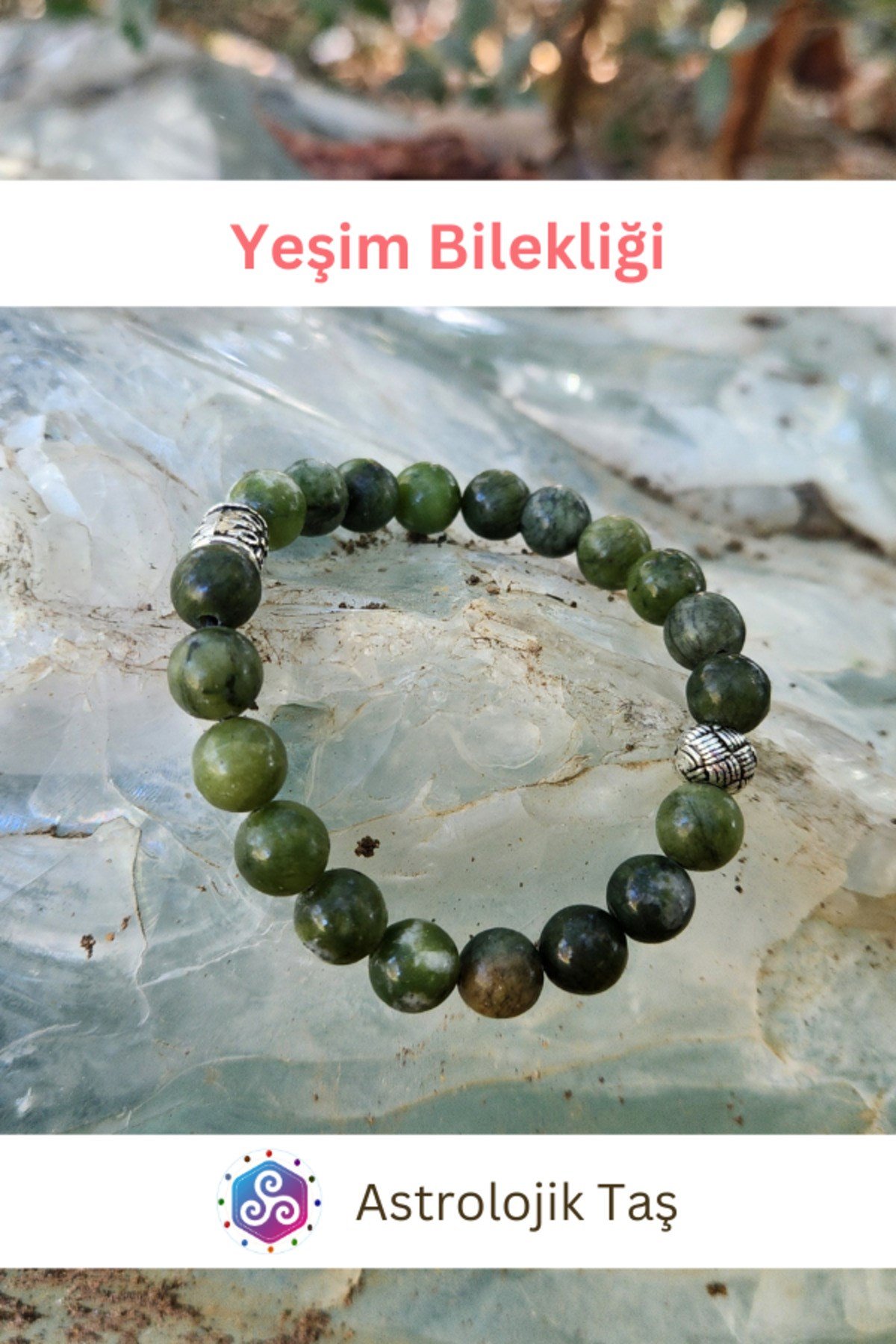 Sertifikalı Doğal Taş Yeşim Bilekliği