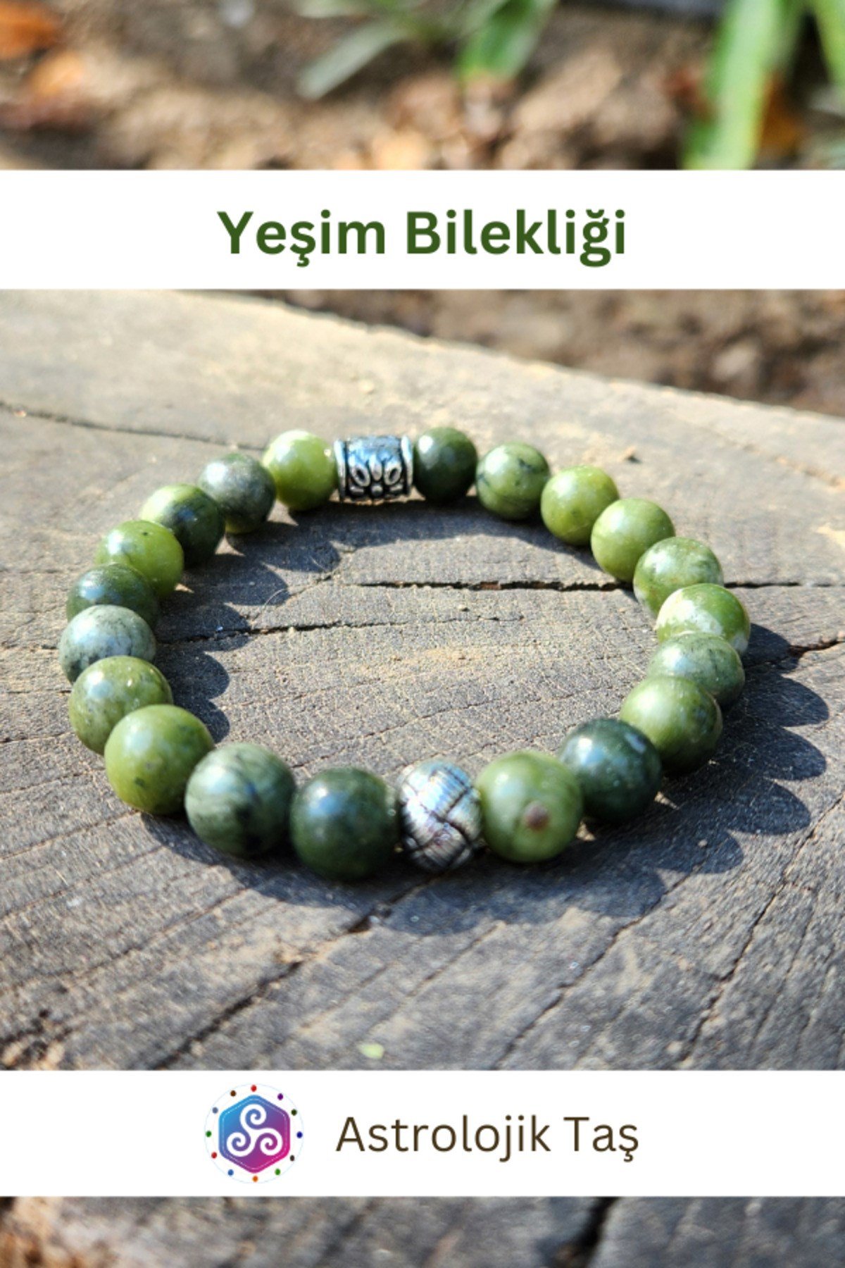 Sertifikalı Doğal Taş Yeşim Bilekliği
