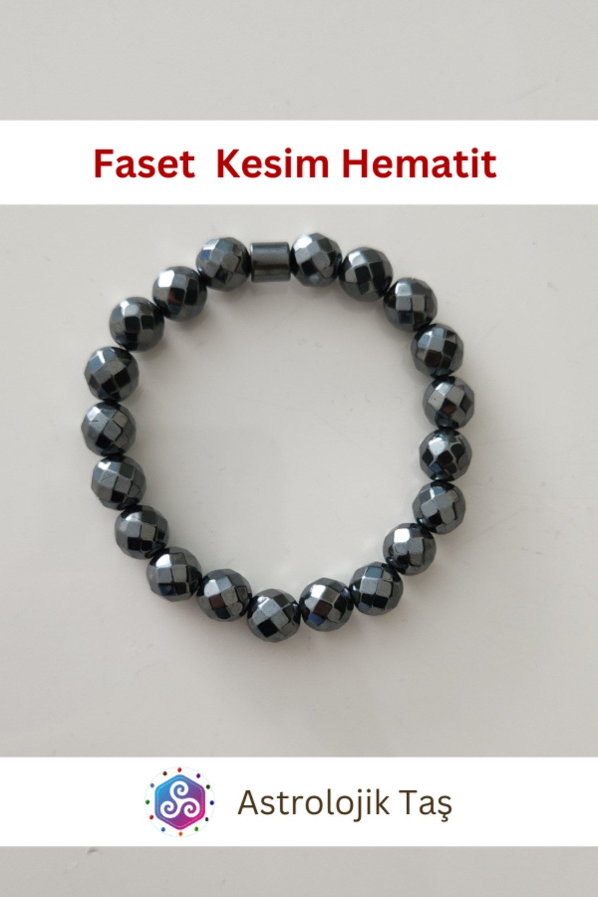 Sertifikalı Faset Kesim Hematit Asaleti Bilekliği