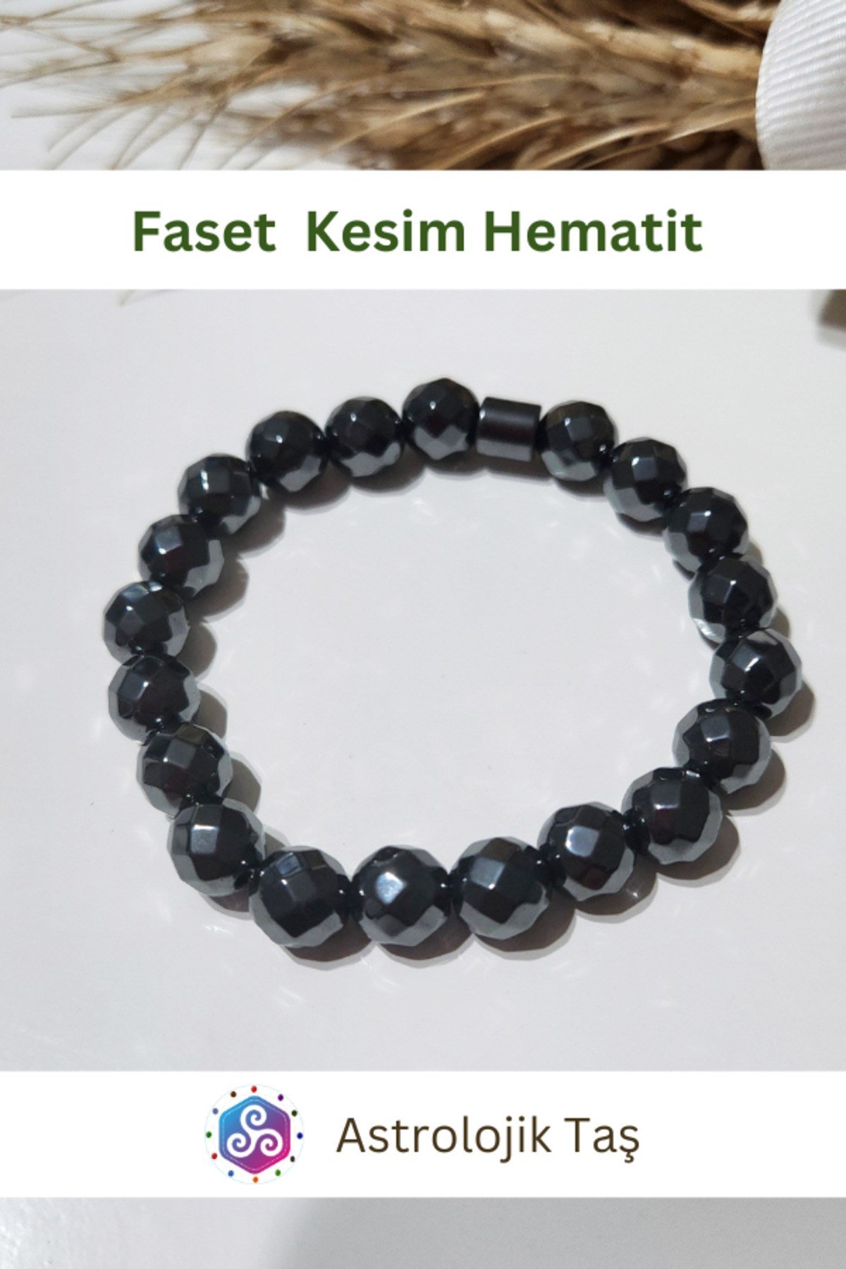 Sertifikalı Faset Kesim Hematit Asaleti Bilekliği