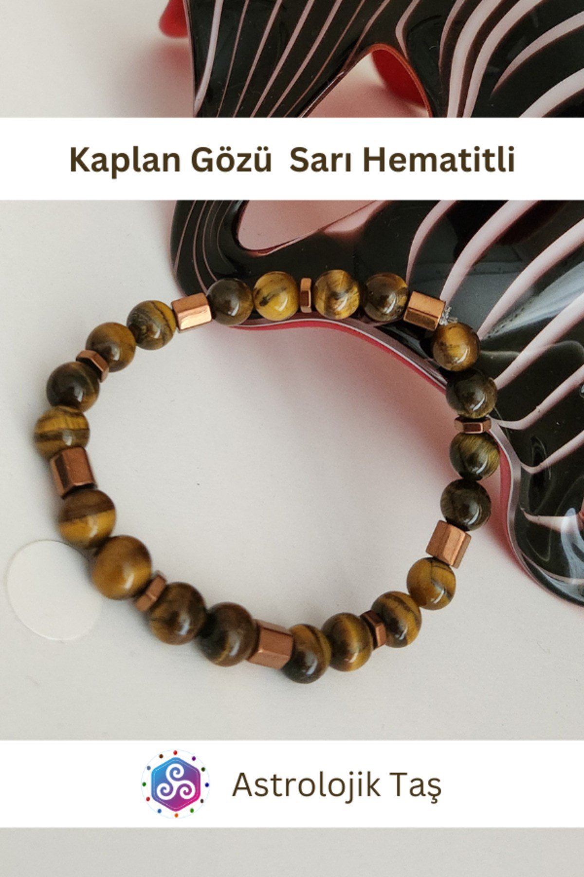 Sertifikalı Kaplan Gözü Doğal Taş Bileklik (Sarı Hematitli)